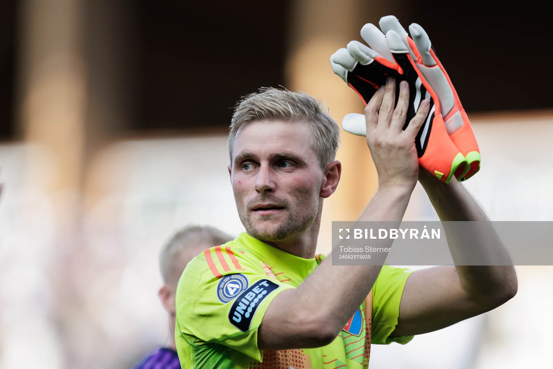Djurgårdens målvakt Jacob Rinne jublar