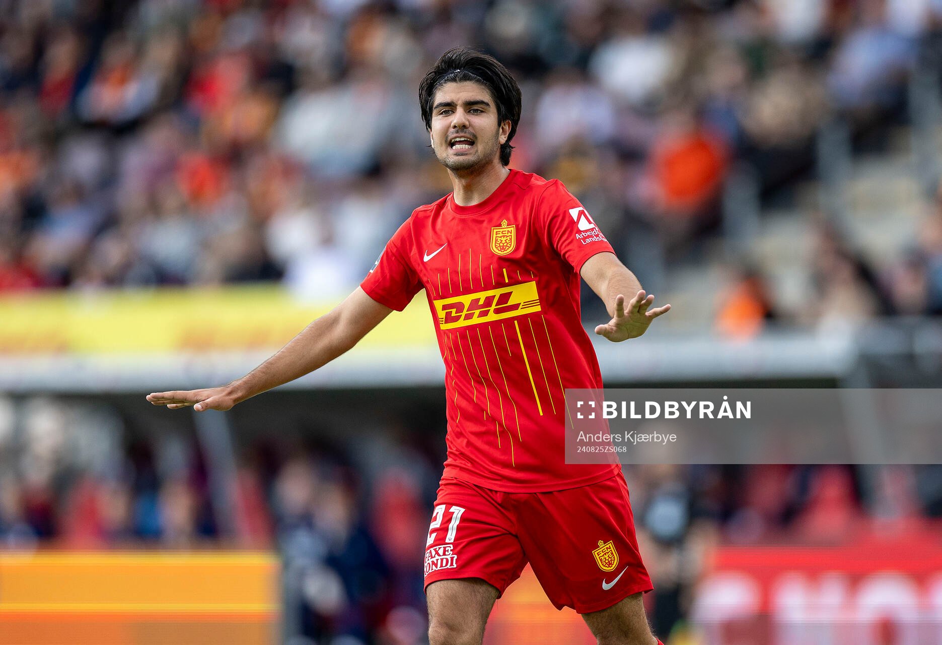  [DK=20240825: 3F Superliga på Right To Dream Park I Farum - FC Nordsjælland vs. FC København - ] Zidan Sertdemir (Nordsjälland) 