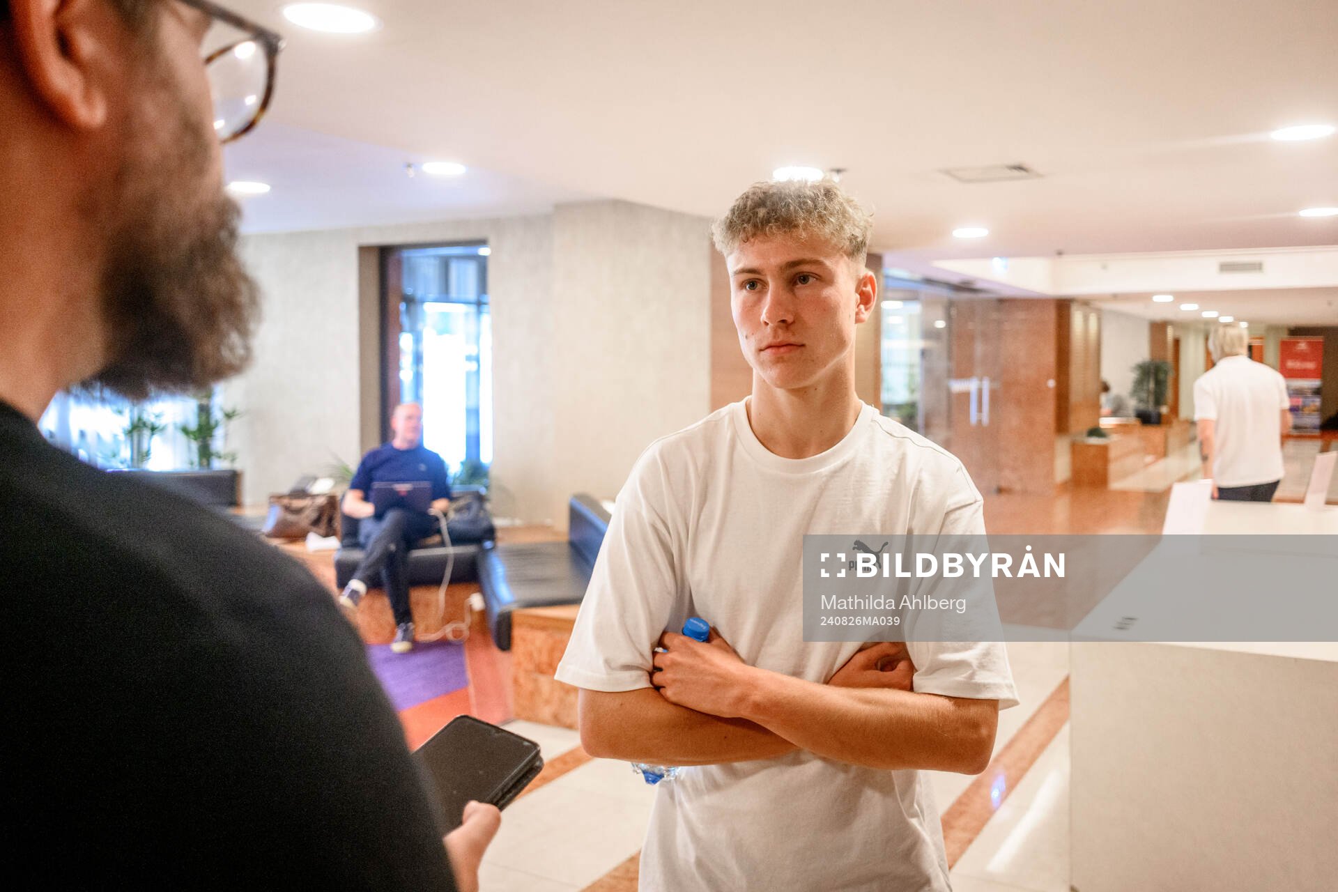 Hugo Bolin of Malmö FF at an interview