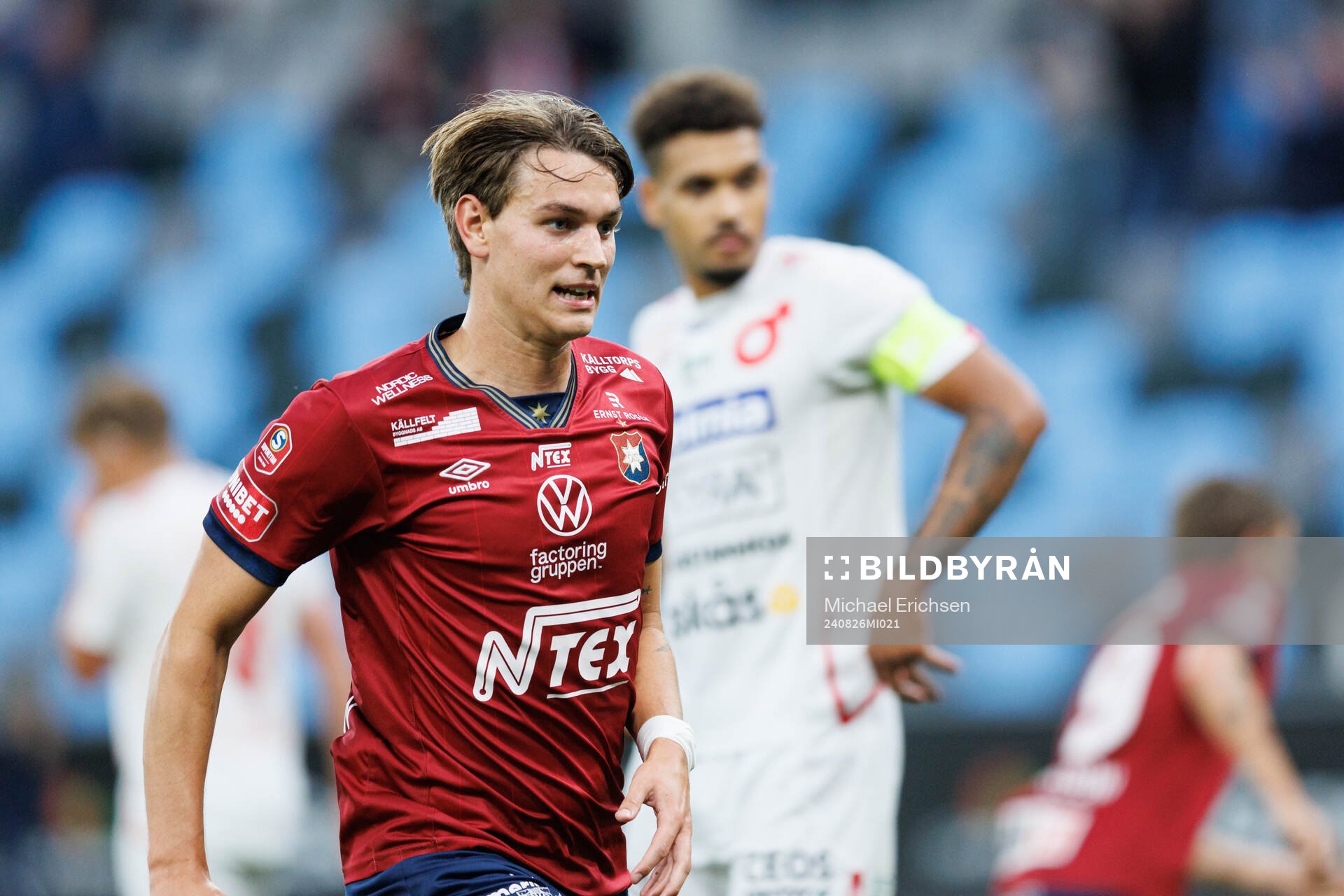 Örgrytes Noah Christoffersson efter 1-2 under fotbollsmatchen i Superettan mellan Örgryte och Degerfors den 26 augusti 2024 i Göteborg. 
