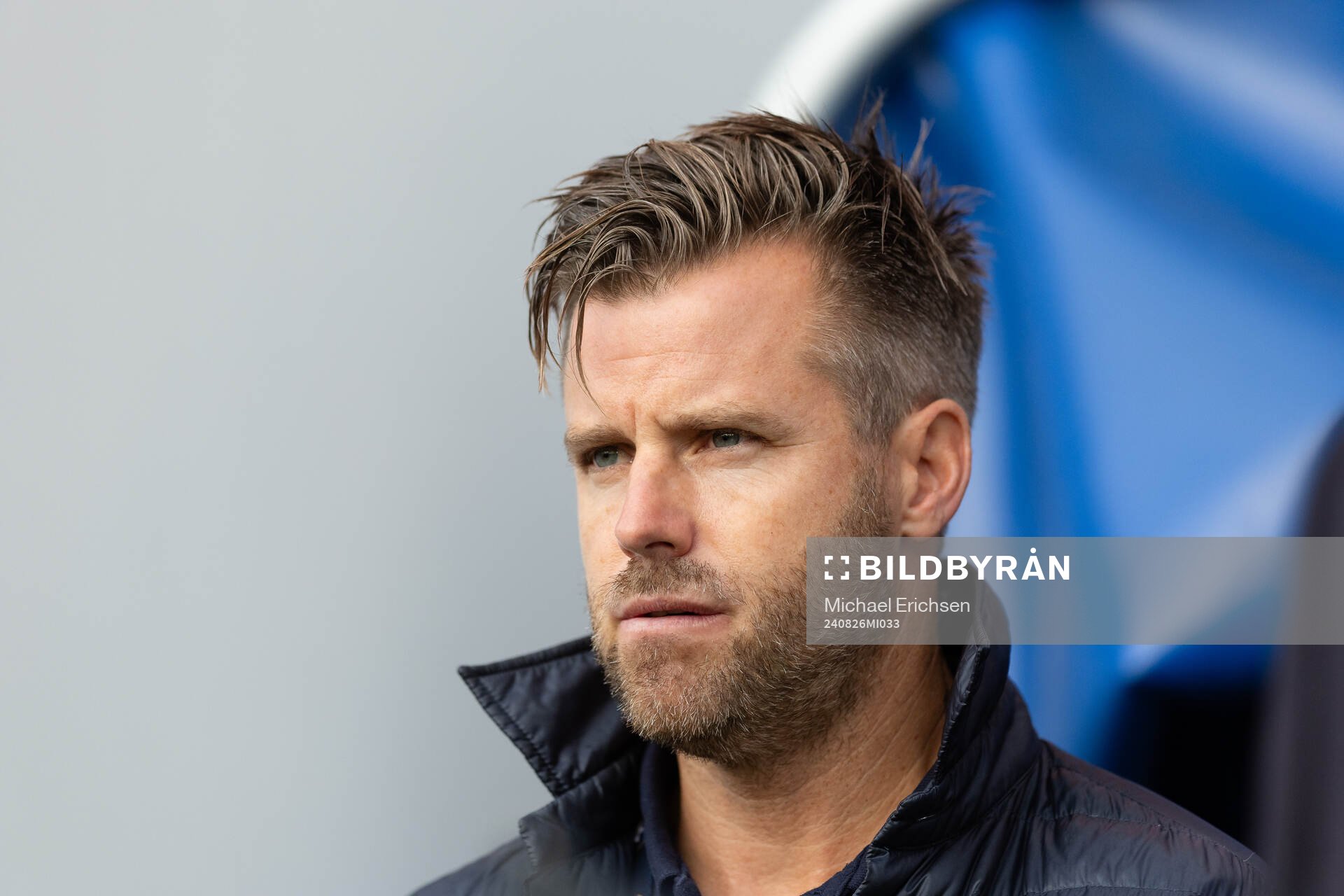Örgrytes sportchef Pontus Farnerud innan fotbollsmatchen i
