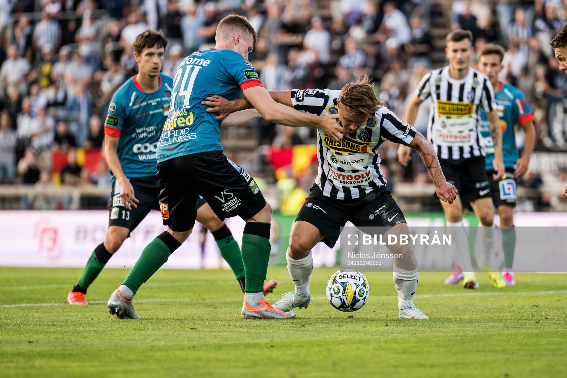 Varbergs Emil Hellman och Landskronas Vincent Sundberg