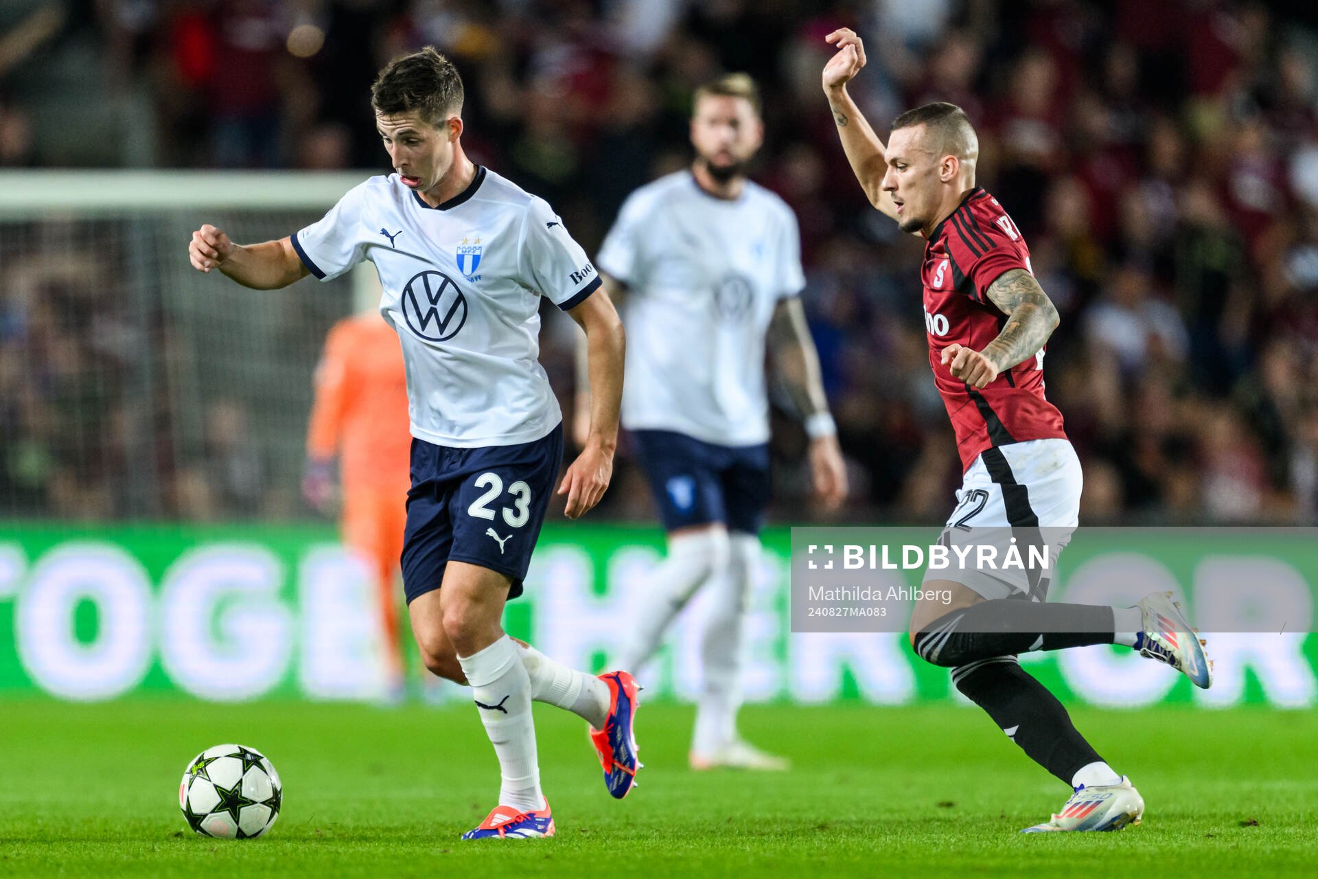 Lasse Berg Johnsen of Malmö FF and Lukas Haraslin of