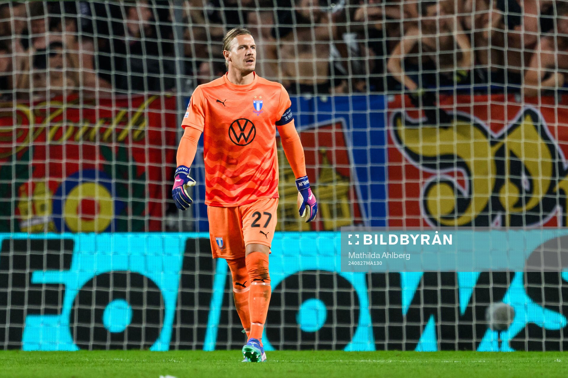 Johan Dahlin of Malmö FF looks dejected