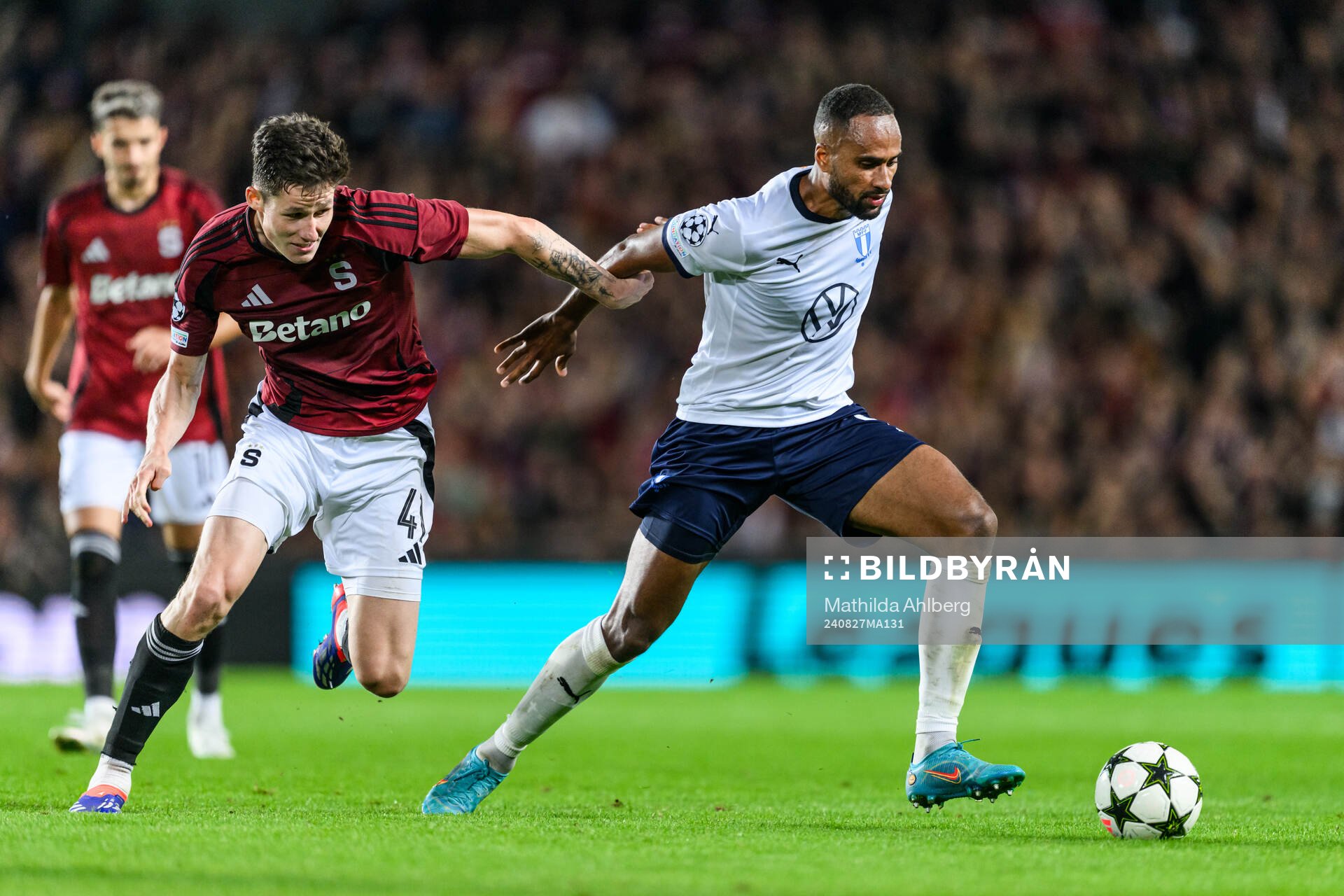 Martin Vitik of Sparta Prague and Isaac Kiese Thelin of