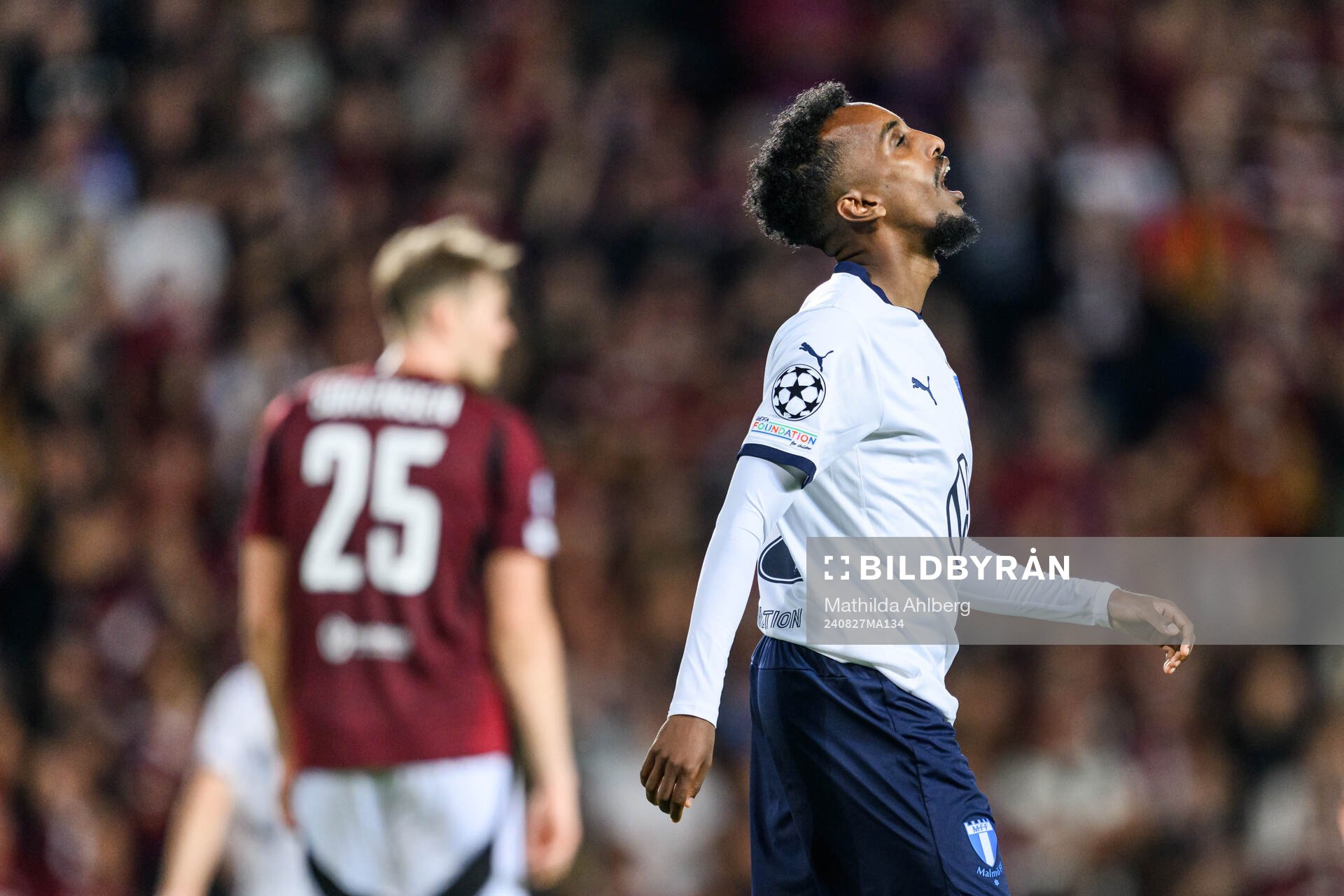 Taha Ali of Malmö FF looks dejected
