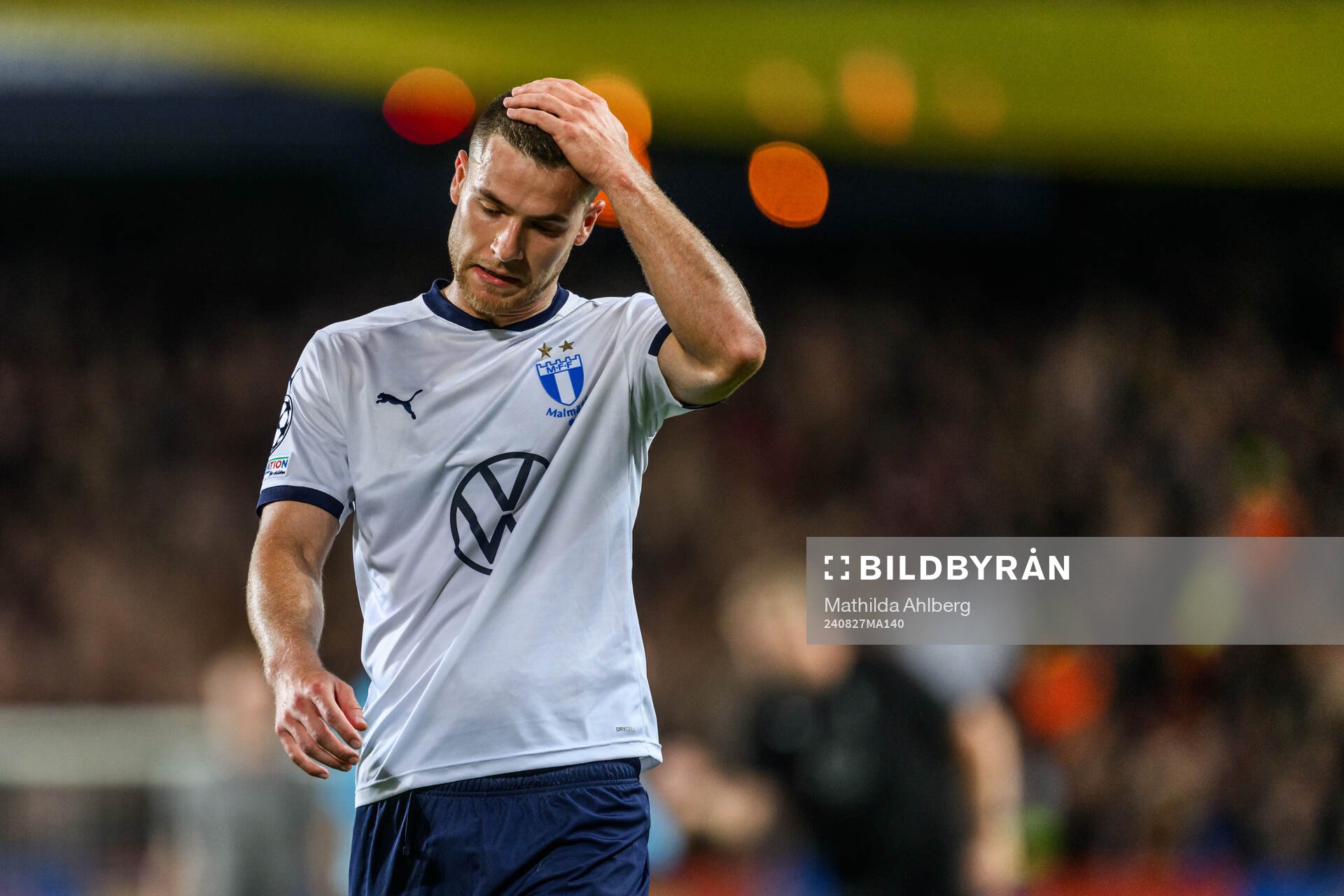Gabriel Busanello of Malmö FF looks dejected