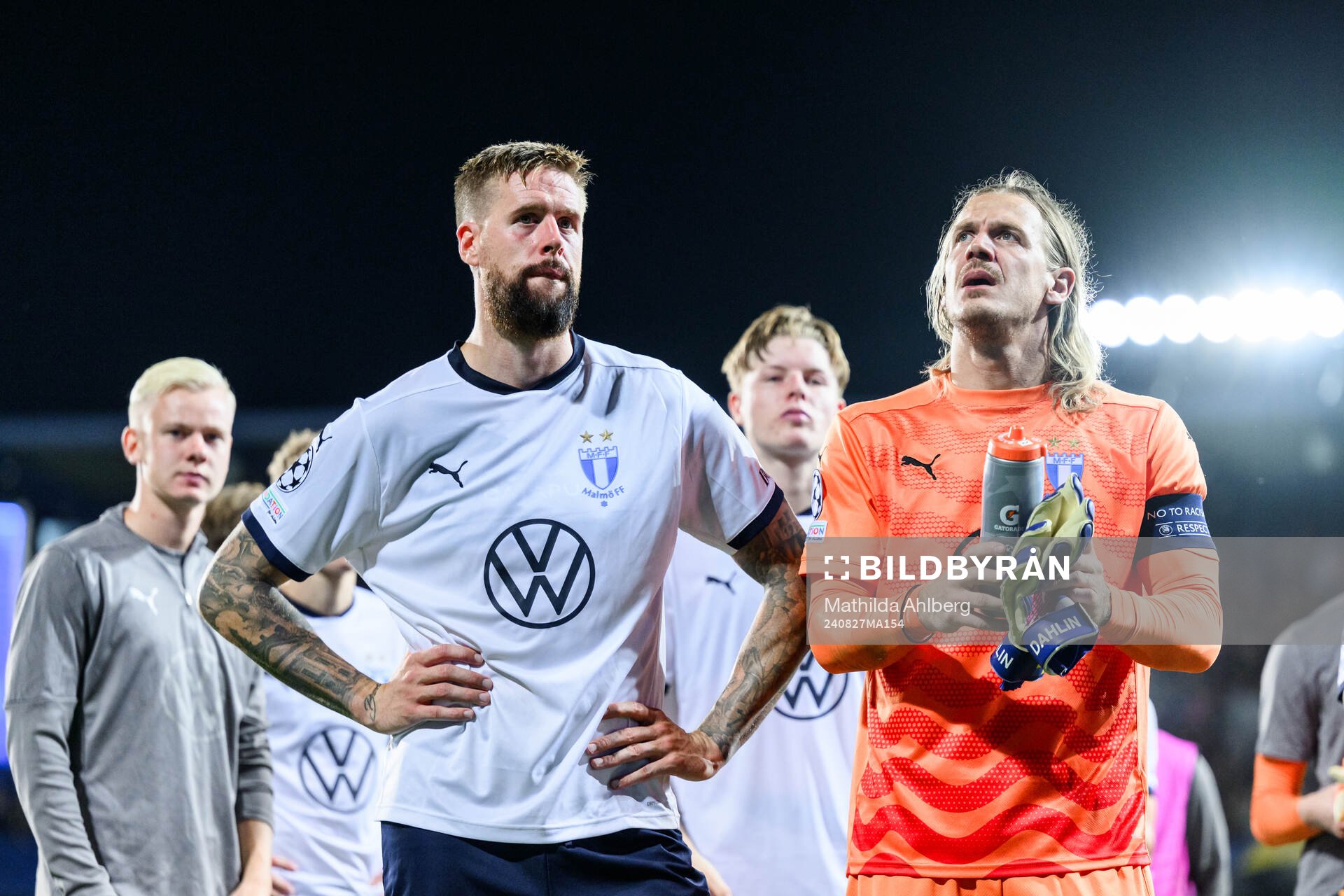 Pontus Jansson and Erik Botheim of Malmö FF looks dejected