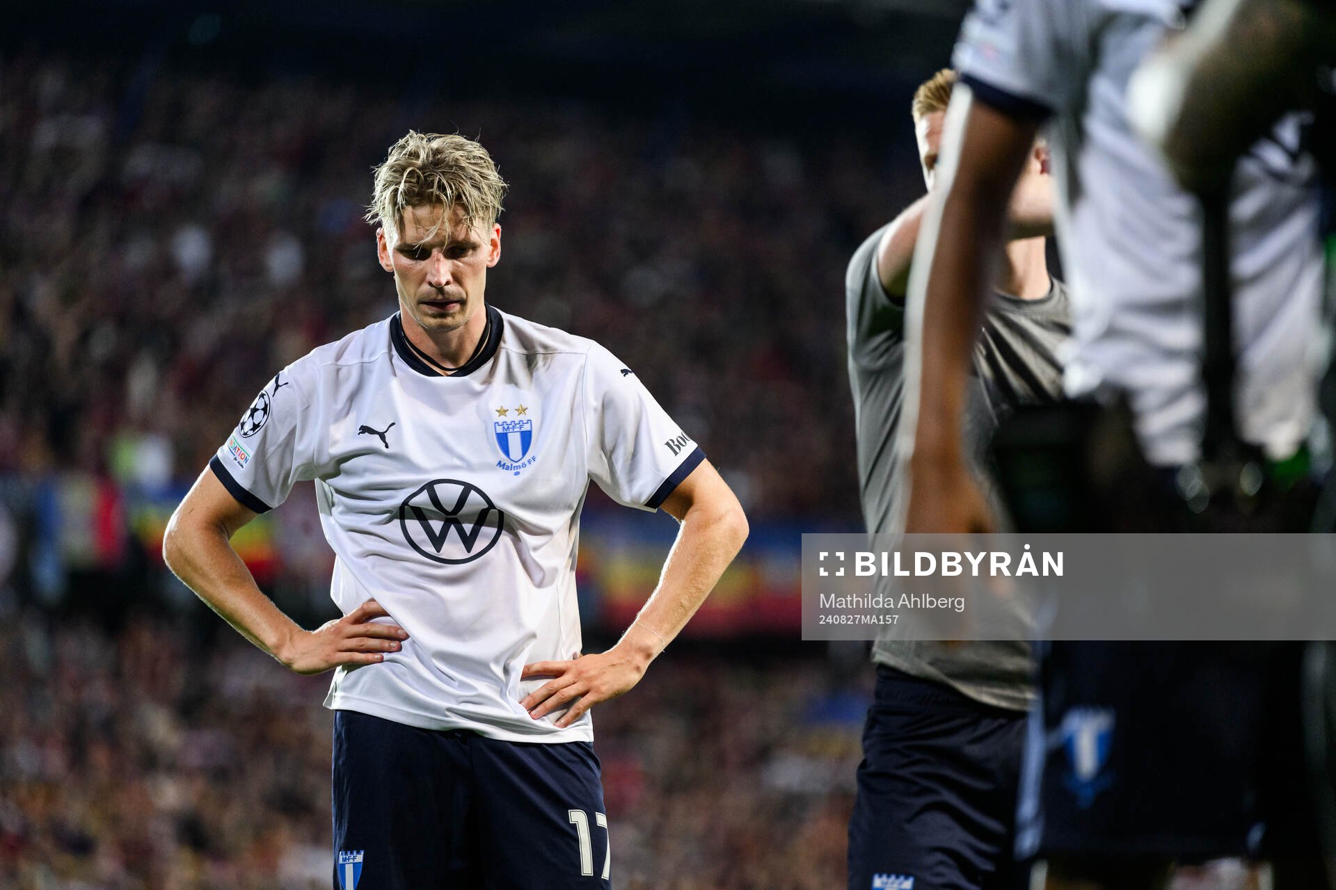 Jens Stryger Larsen of Malmö FF looks dejected
