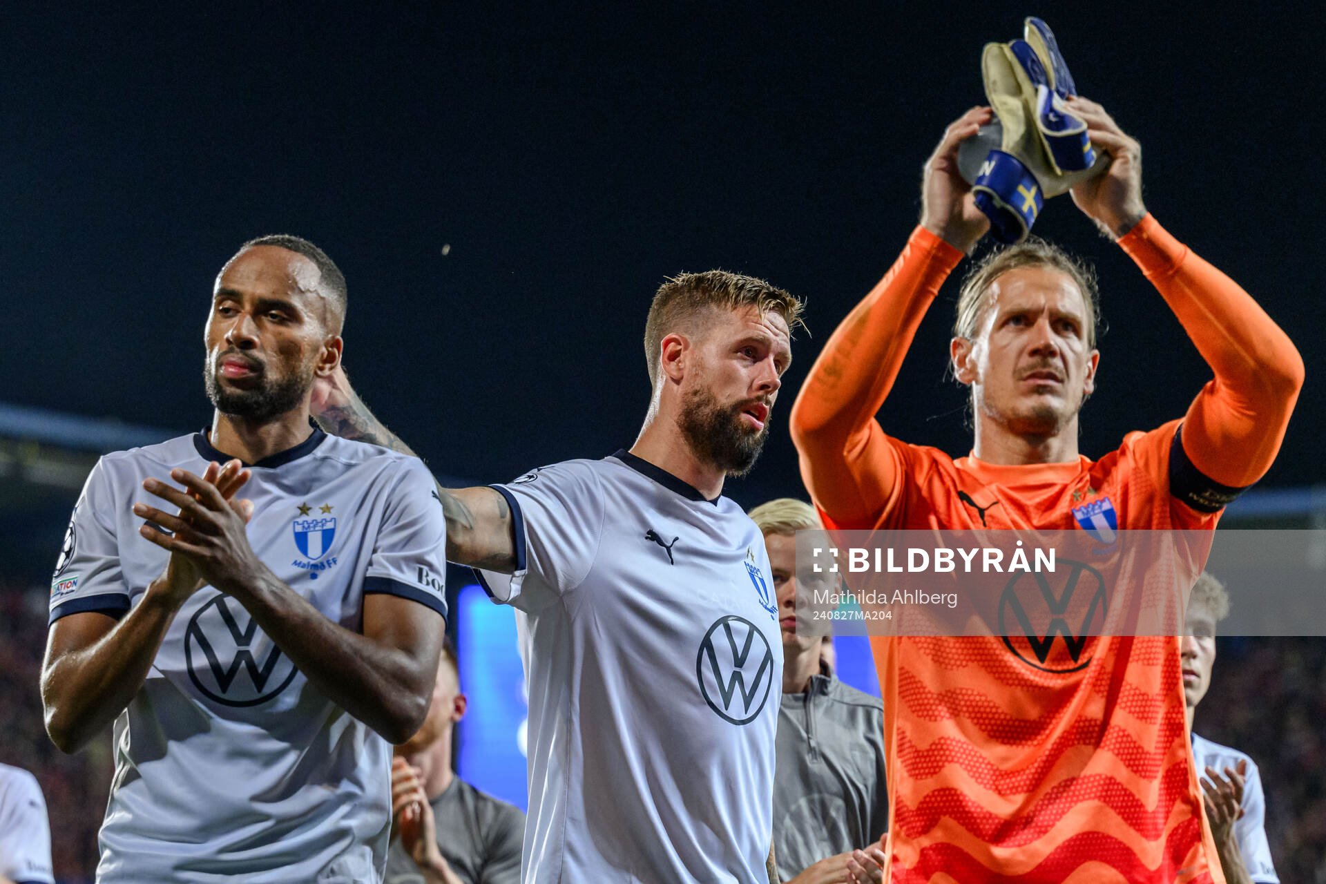 Isaac Kiese Thelin, Pontus Jansson and goalkeeper Johan