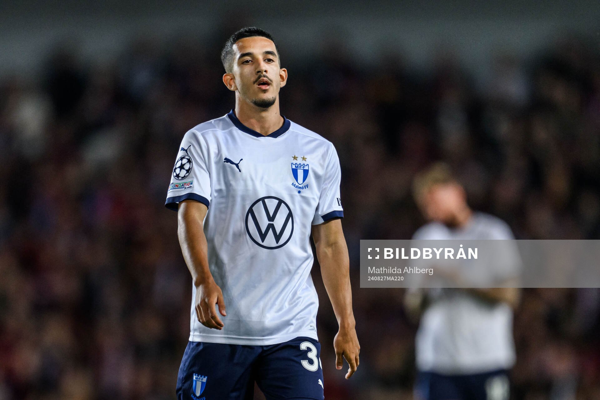 Zakaria Loukili of Malmö FF looks dejected