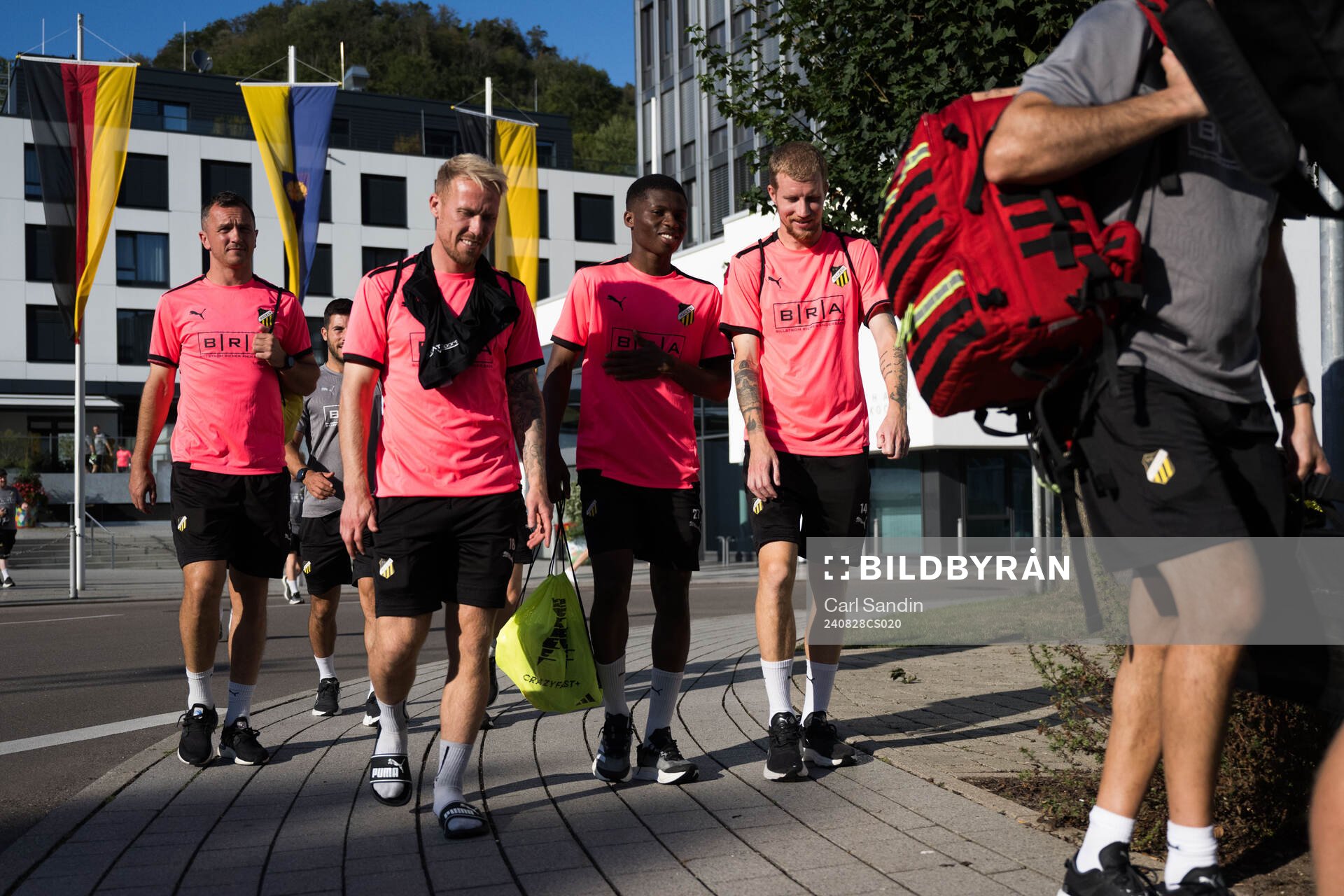 Even Hovland, Mikkel Rygaard Jensen, Akoua Romeo Amane and