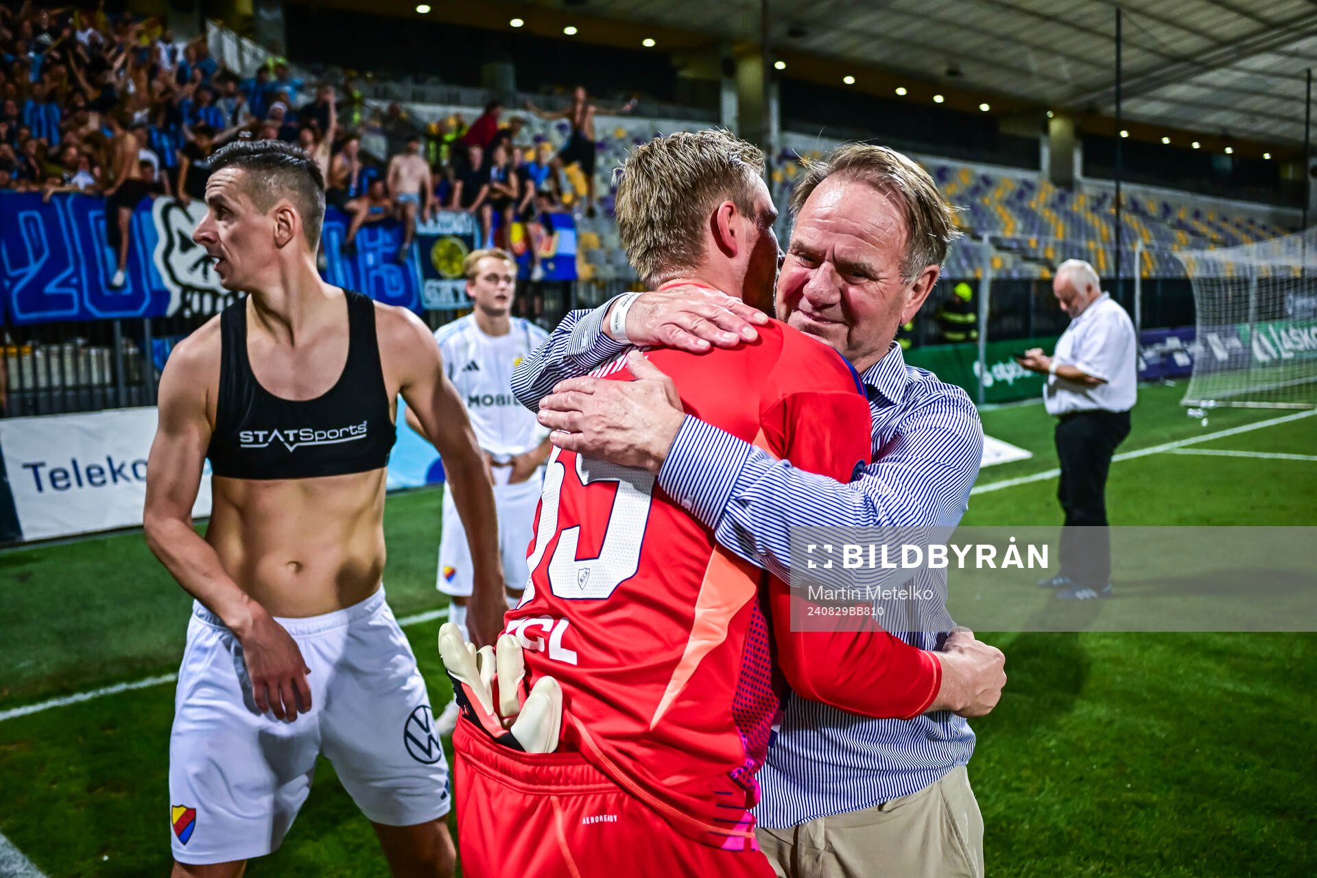 Goalkeeper Jacob Rinne of Djurgården celebrates