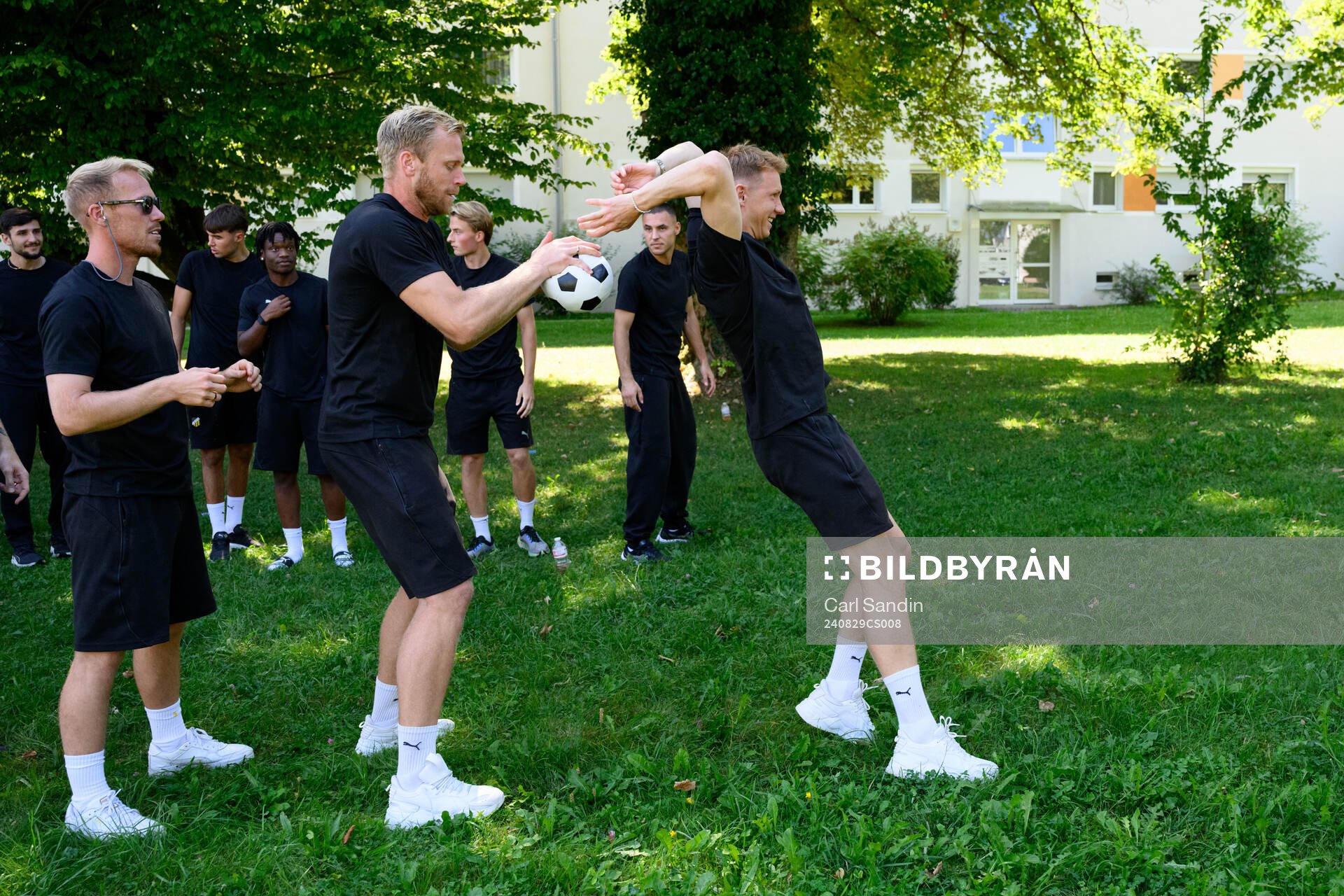 Mikkel Rygaard Jensen, goalkeeper Peter Abrahamsson and