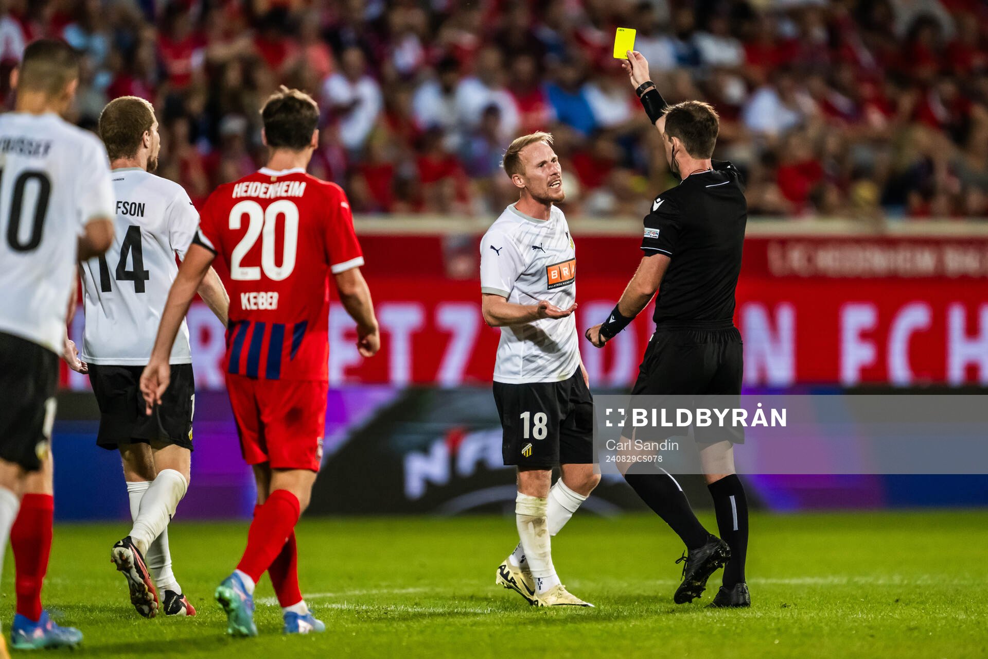 Mikkel Rygaard Jensen of Häcken receives a warning