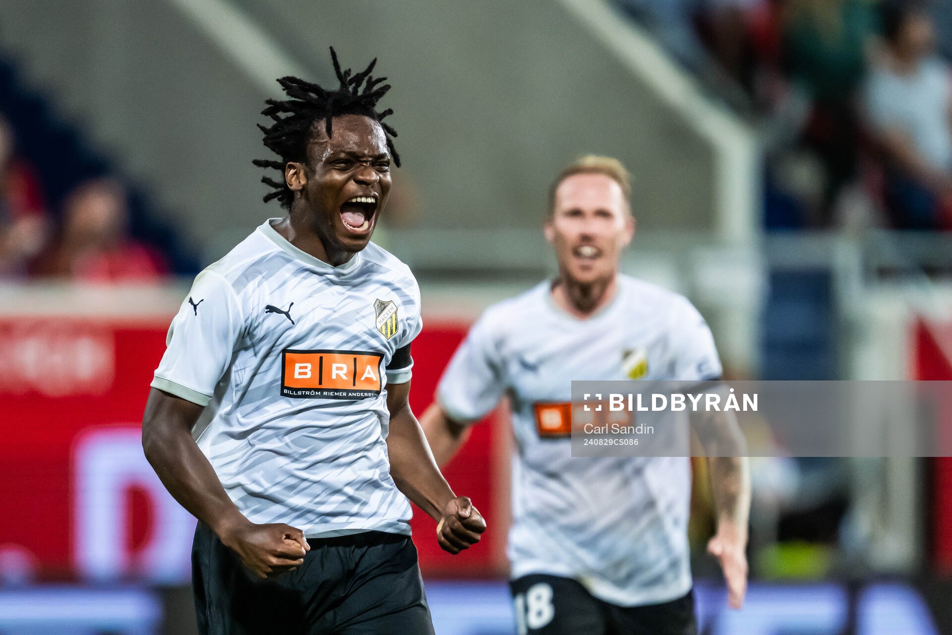 Jeremy Agbonifo of Häcken celebrates the 1-2 goal