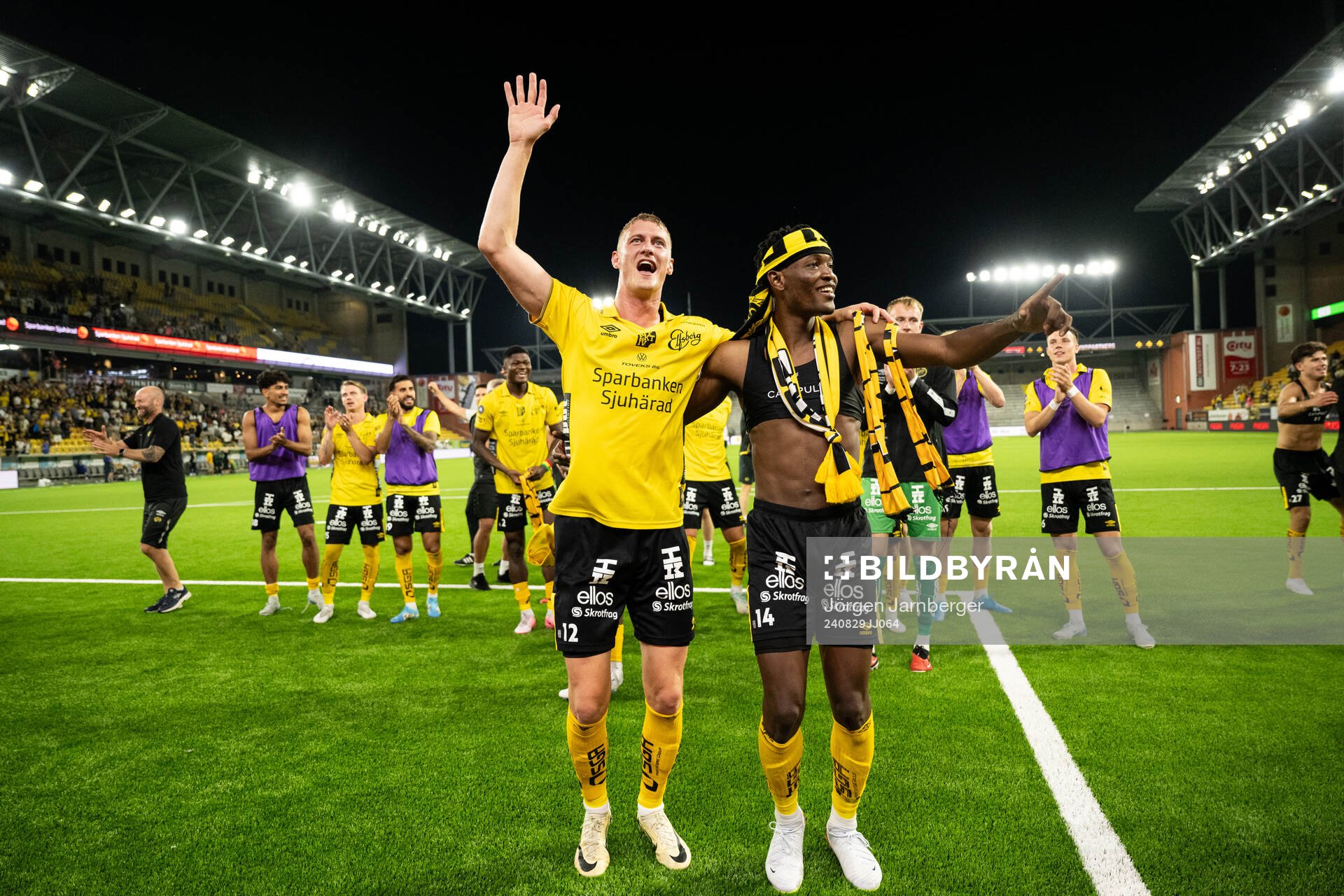 Emil Holten and Jalal Abdullai of Elfsborg celebrate