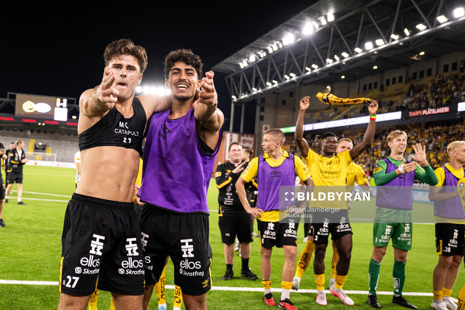 Besfort Zeneli and Ahmed Qasem of Elfsborg celebrate