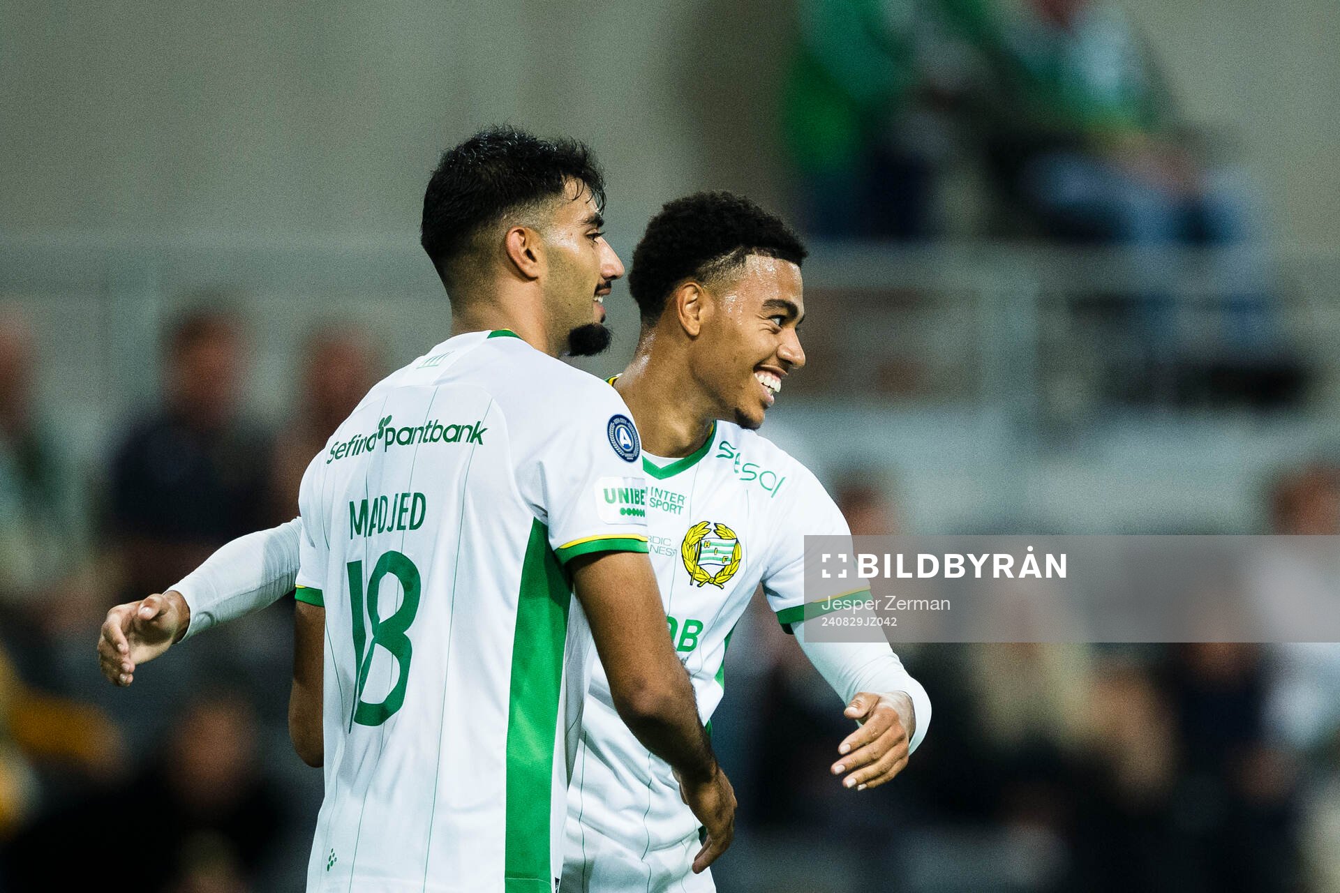Hammarbys Montader Madjed och Sebastian Clemmensen jublar