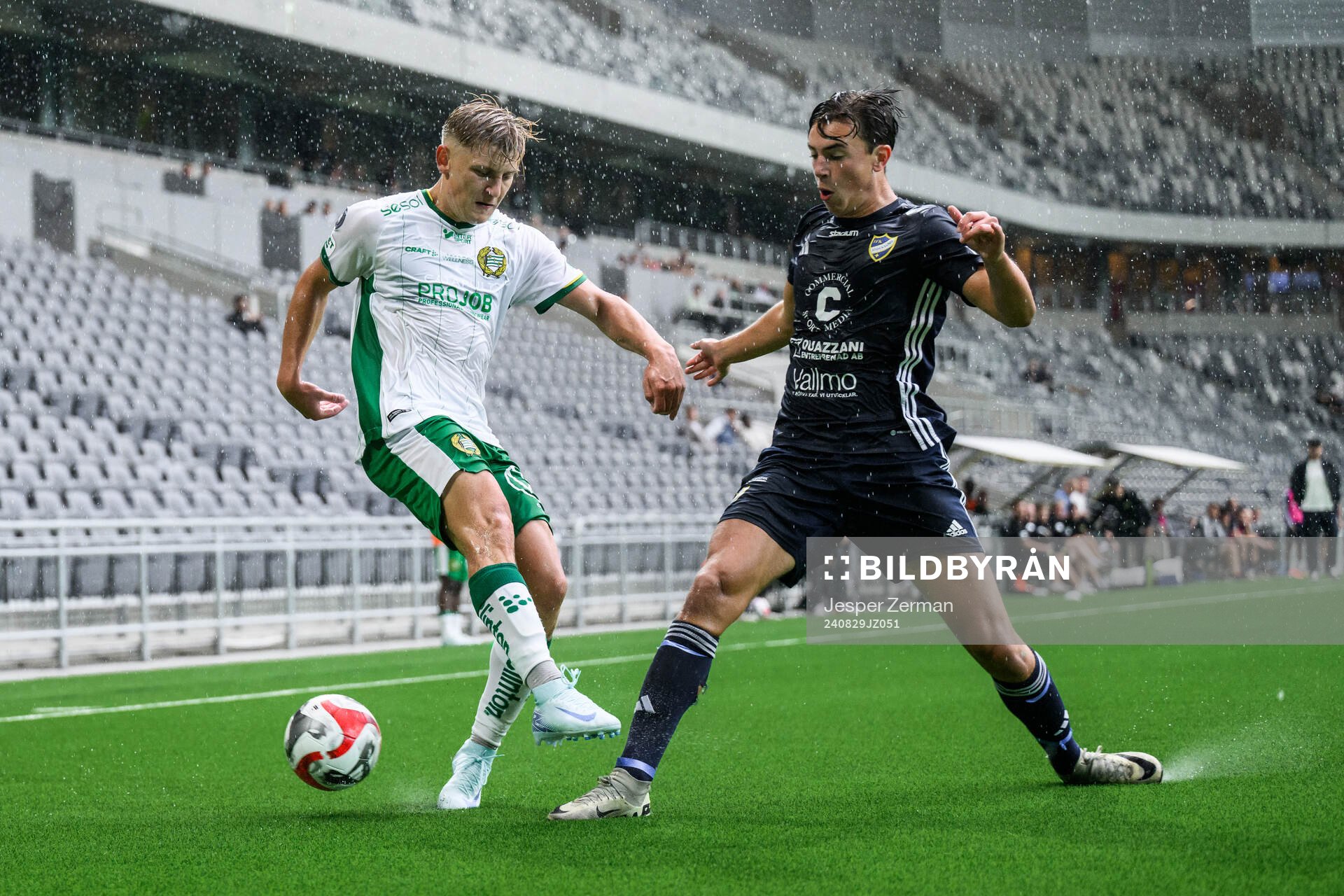 Hammarbys Dennis Collander och IFK Stocksunds Ludvig af