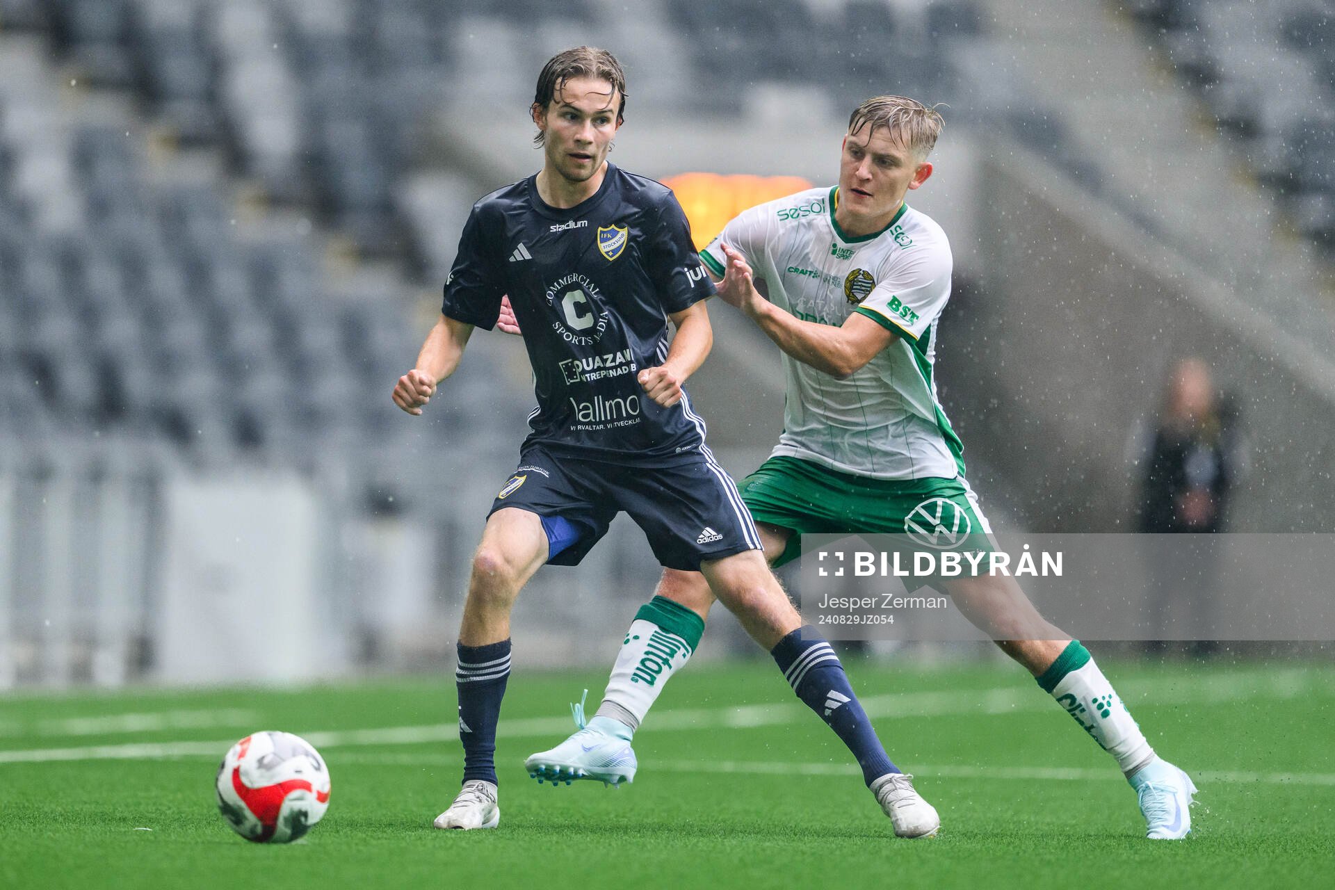 IFK Stocksunds Marcus Norrman och Hammarbys Dennis Collander