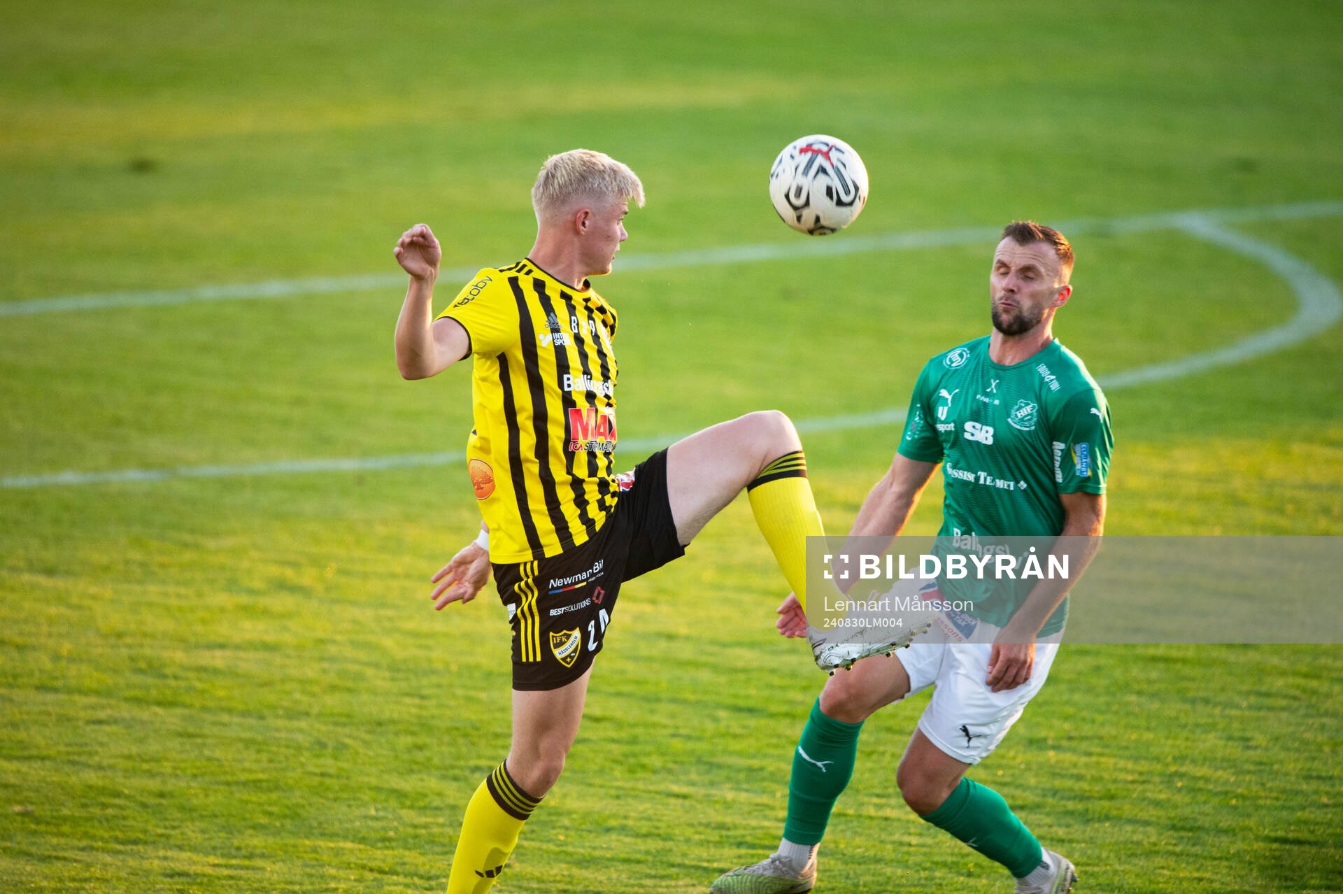IFK Hässleholms Linus Roslund i matchen i division 2 mellan Hässleholms IF och IFK Hässleholm 30 augusti 2024.