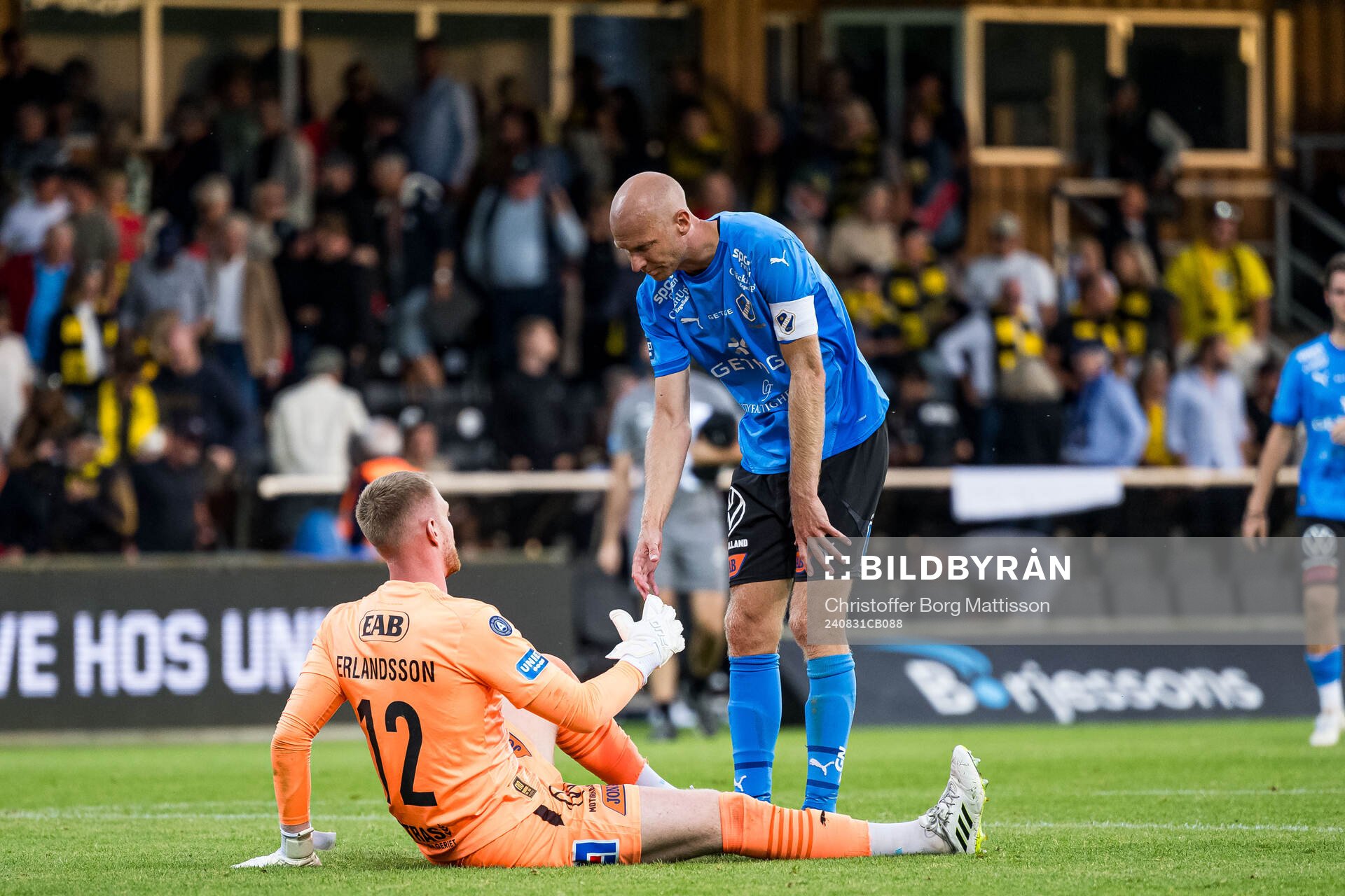 Halmstads målvakt Tim Erlandsson och Andreas Johansson