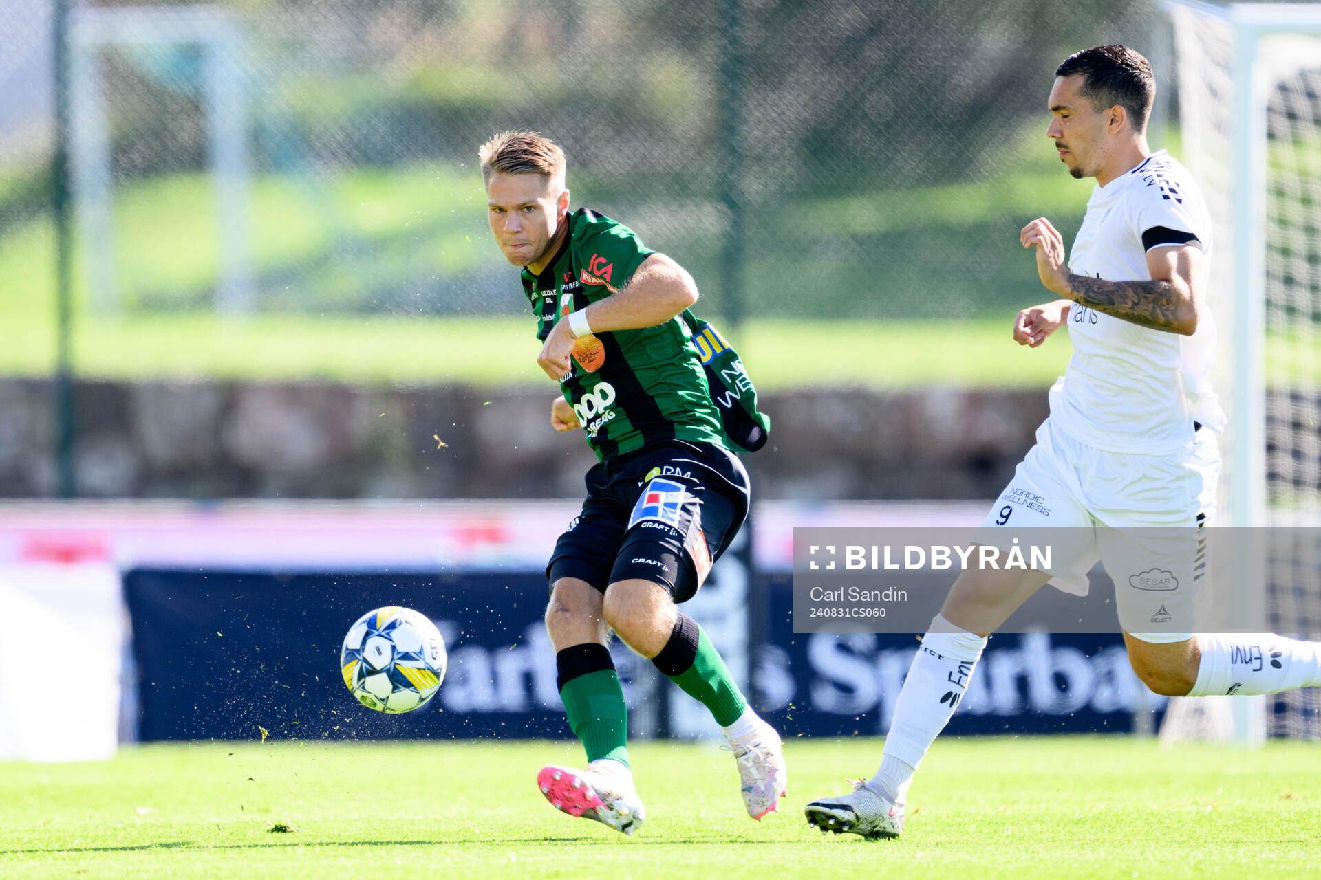 Varbergs Gustav Broman och Utsiktens Lucas Lima