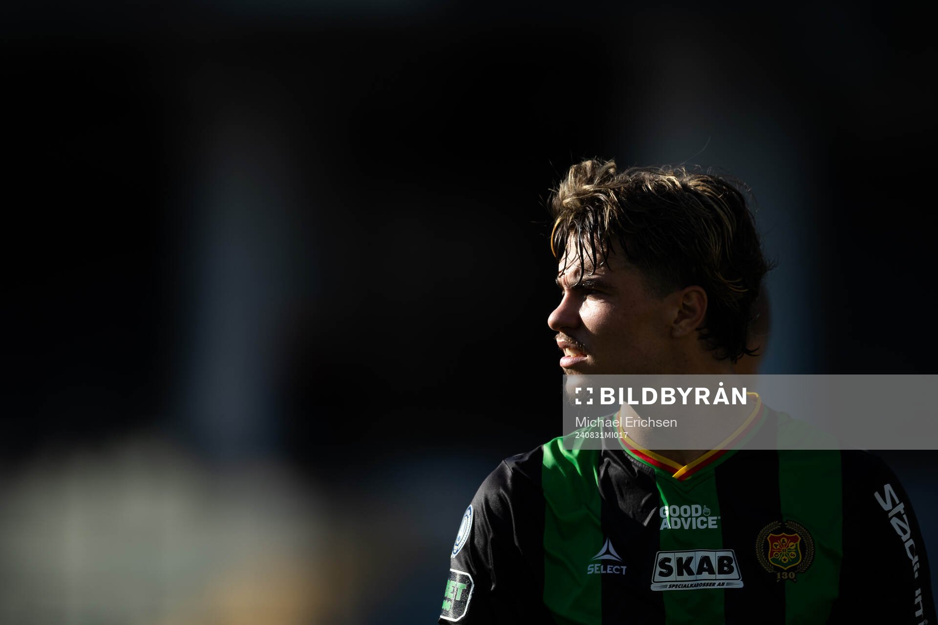 GAIS William Milovanovic efter fotbollsmatchen i Allsvenskan mellan GAIS och Kalmar den 31 augusti 2024 i Göteborg. 