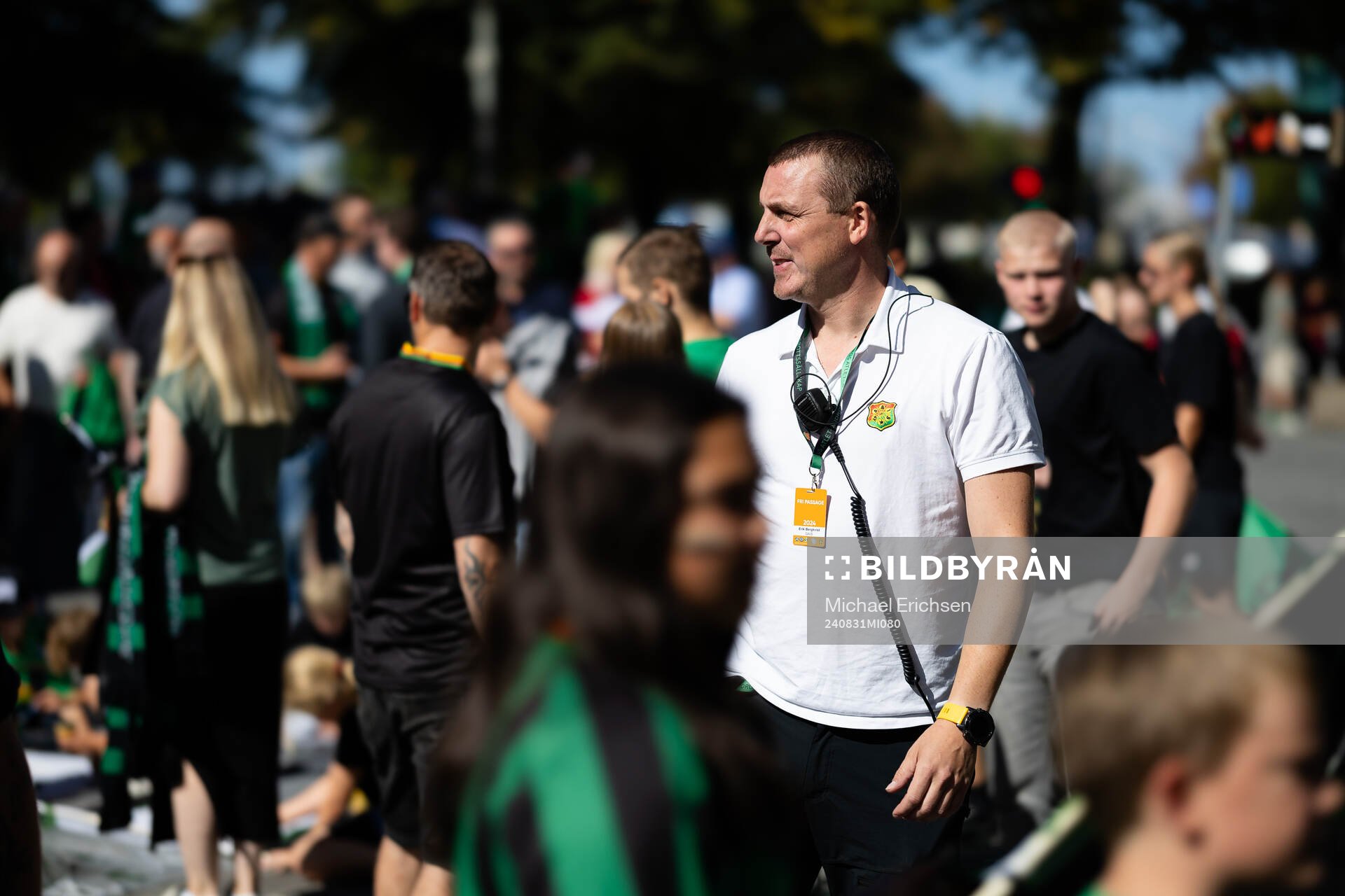GAIS säkerhetschef Erik Bergkvist innan fotbollsmatchen i