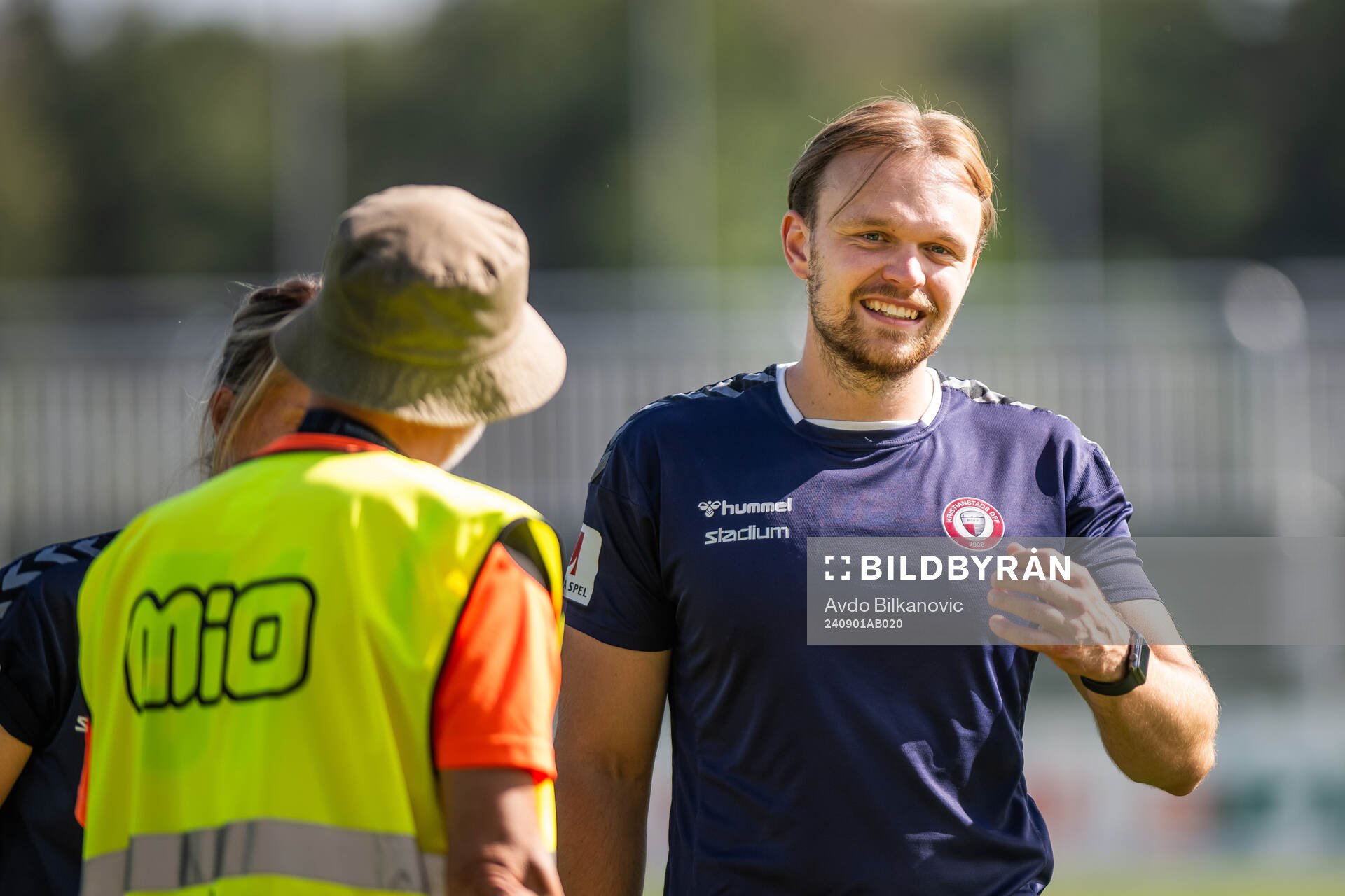 Kristianstads tränare Daniel Angergård jublar