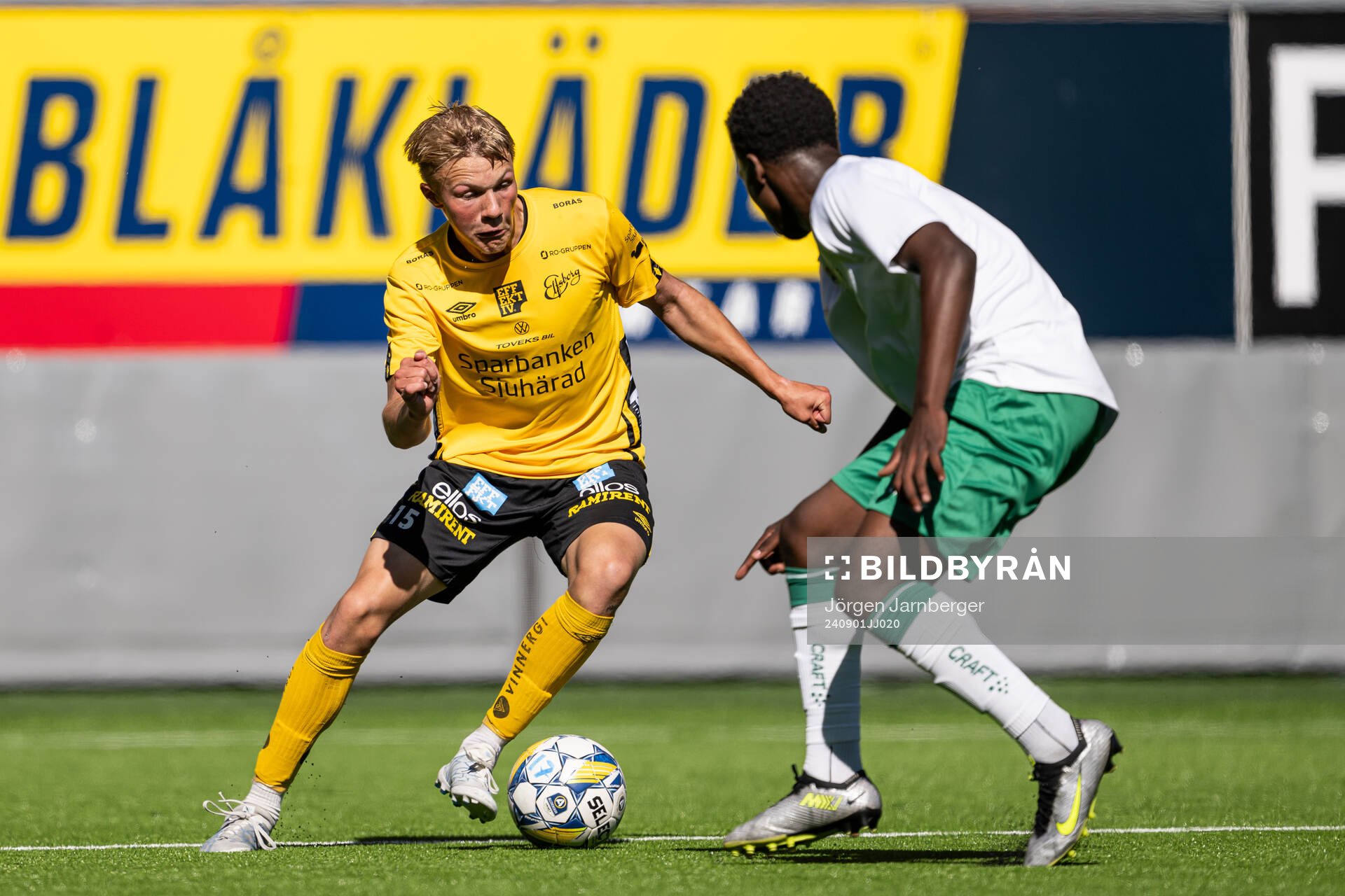 Elfsborgs Konrad Folkesson under fotbollsmatchen i P17 Allsvenskan Södra mellan Elfsborg och Hammarby den 1 september 2024 i Borås.