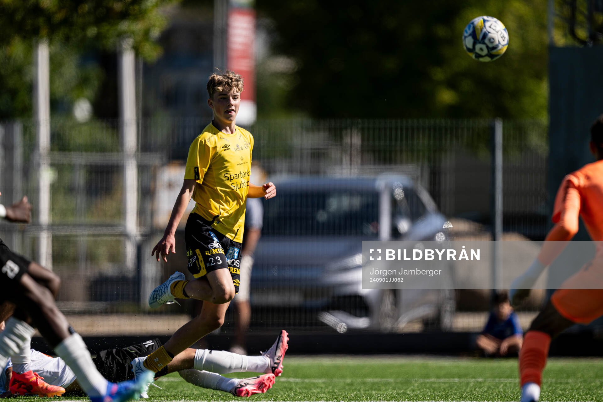Elfsborgs Vilmer Hill Lemburg under fotbollsmatchen i P16 Allsvenskan Mellersta mellan Elfsborg och BK Häcken den 1 september 2024 i Borås.