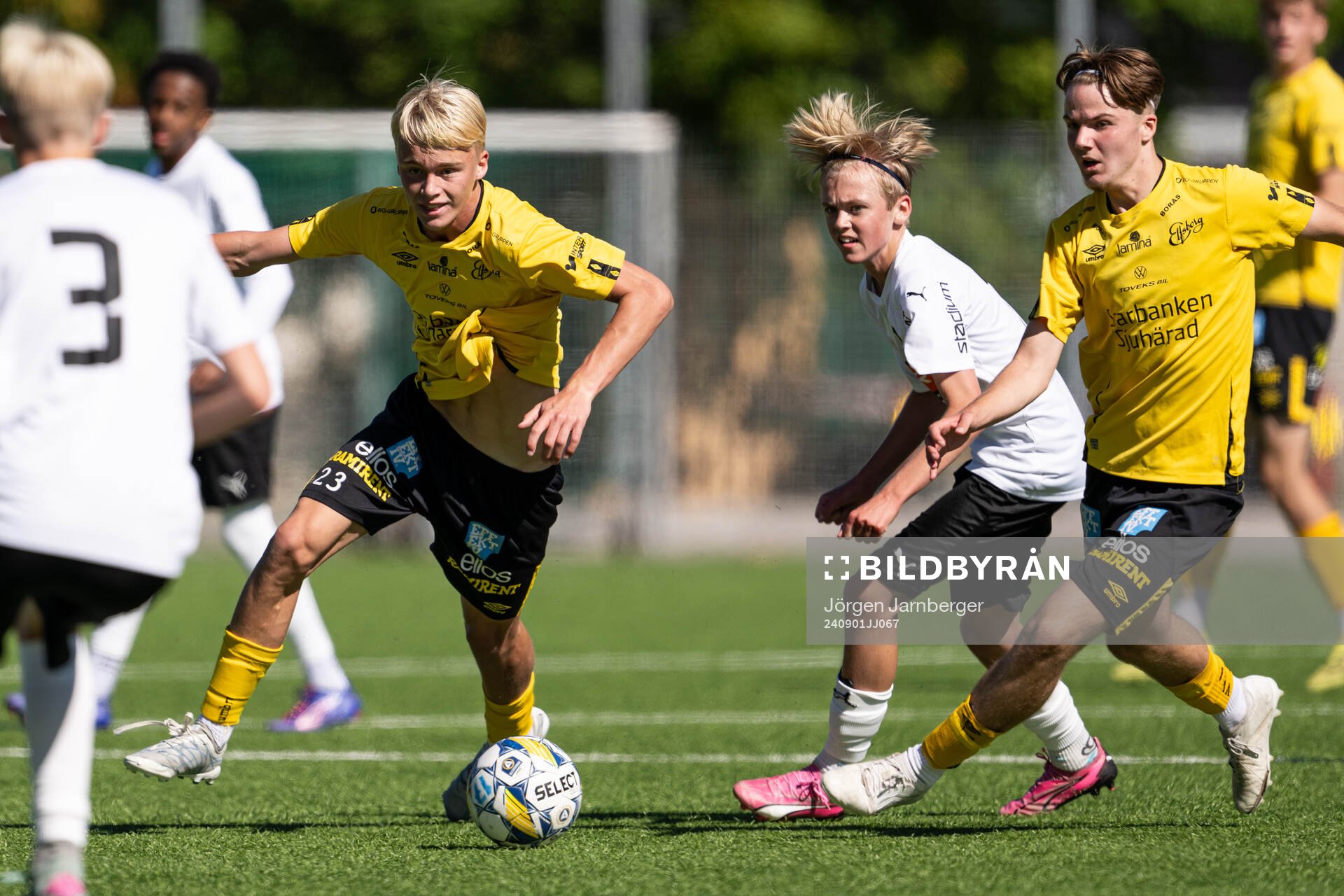 Elfsborgs Wilmer Carl Johansson under fotbollsmatchen i P16 Allsvenskan Mellersta mellan Elfsborg och BK Häcken den 1 september 2024 i Borås.
