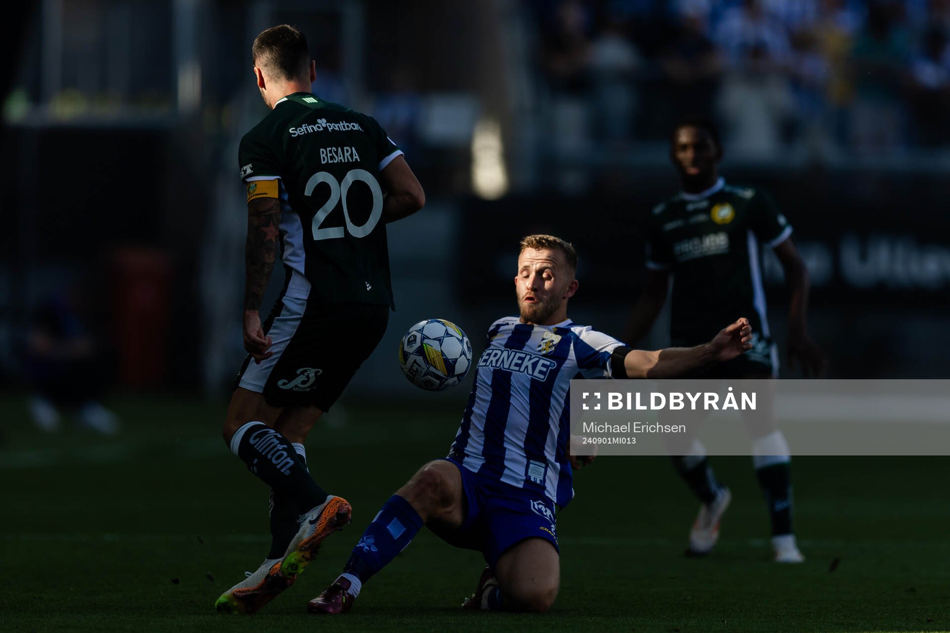 IFK Göteborgs Jonas Bager under fotbollsmatchen i Allsvenskan mellan IFK Göteborg och Hammarby den 1 september 2024 i Göteborg. 