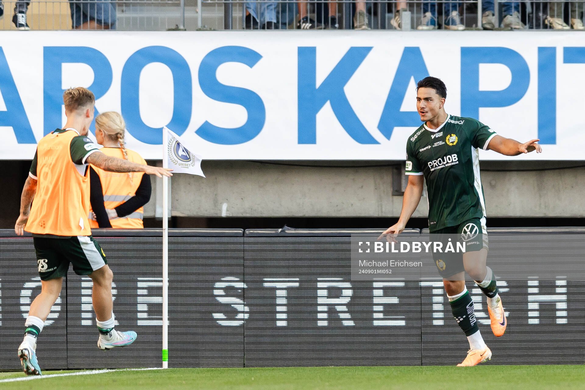 Hammarbys Jusef Erabi jublar