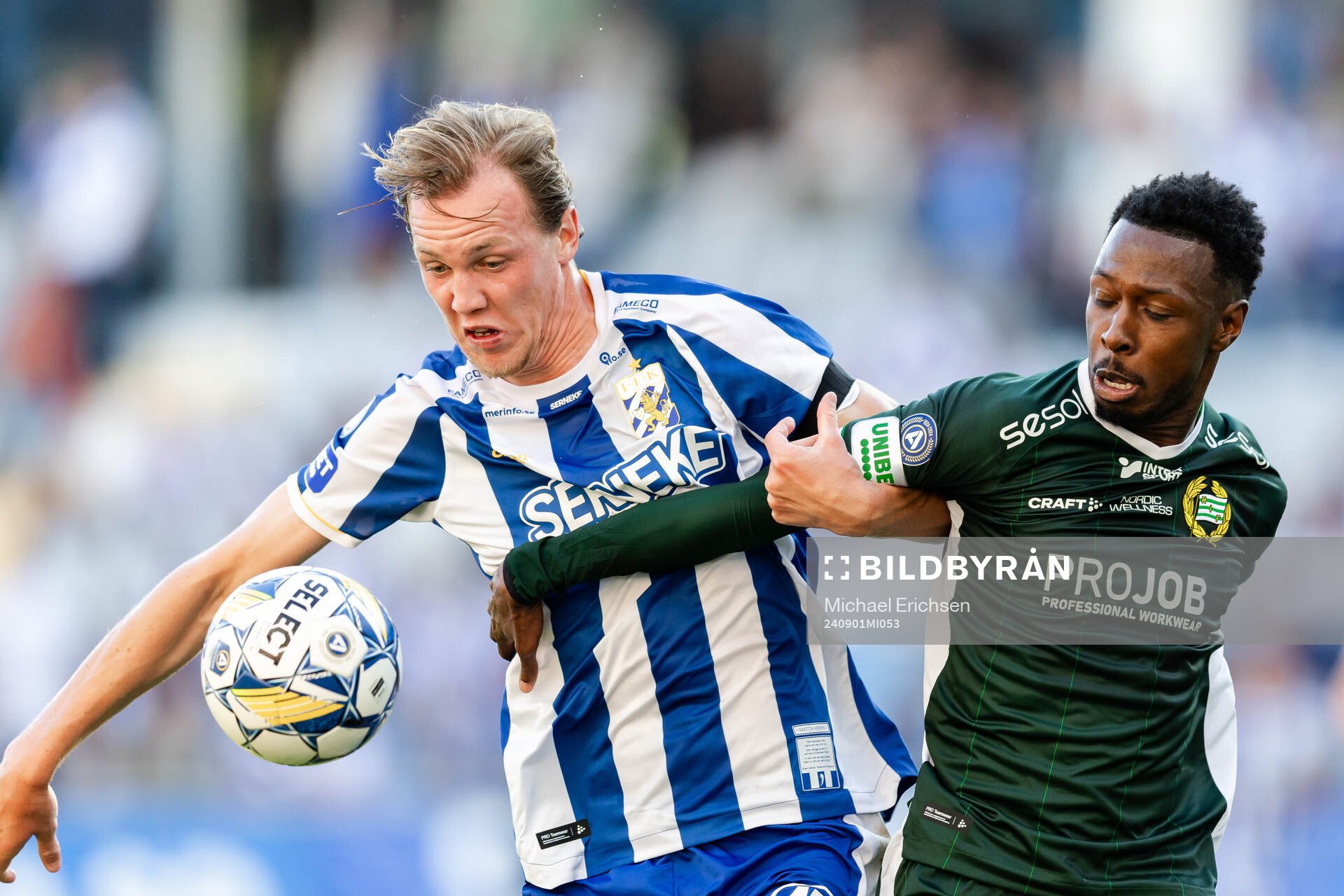 IFK Göteborgs Adam Carlén och Hammarbys Shaquille Pinas