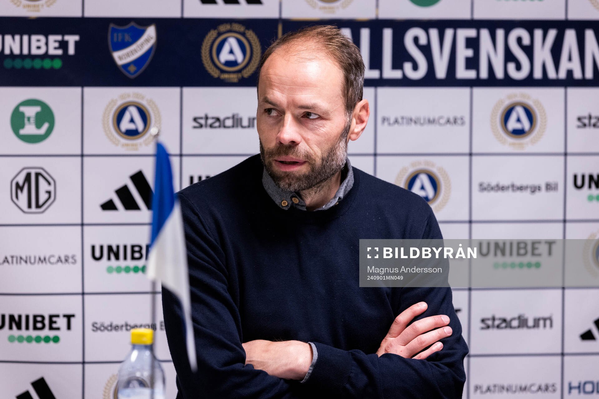 IFK Norrköpings tränare Andreas Alm på presskonferensen
