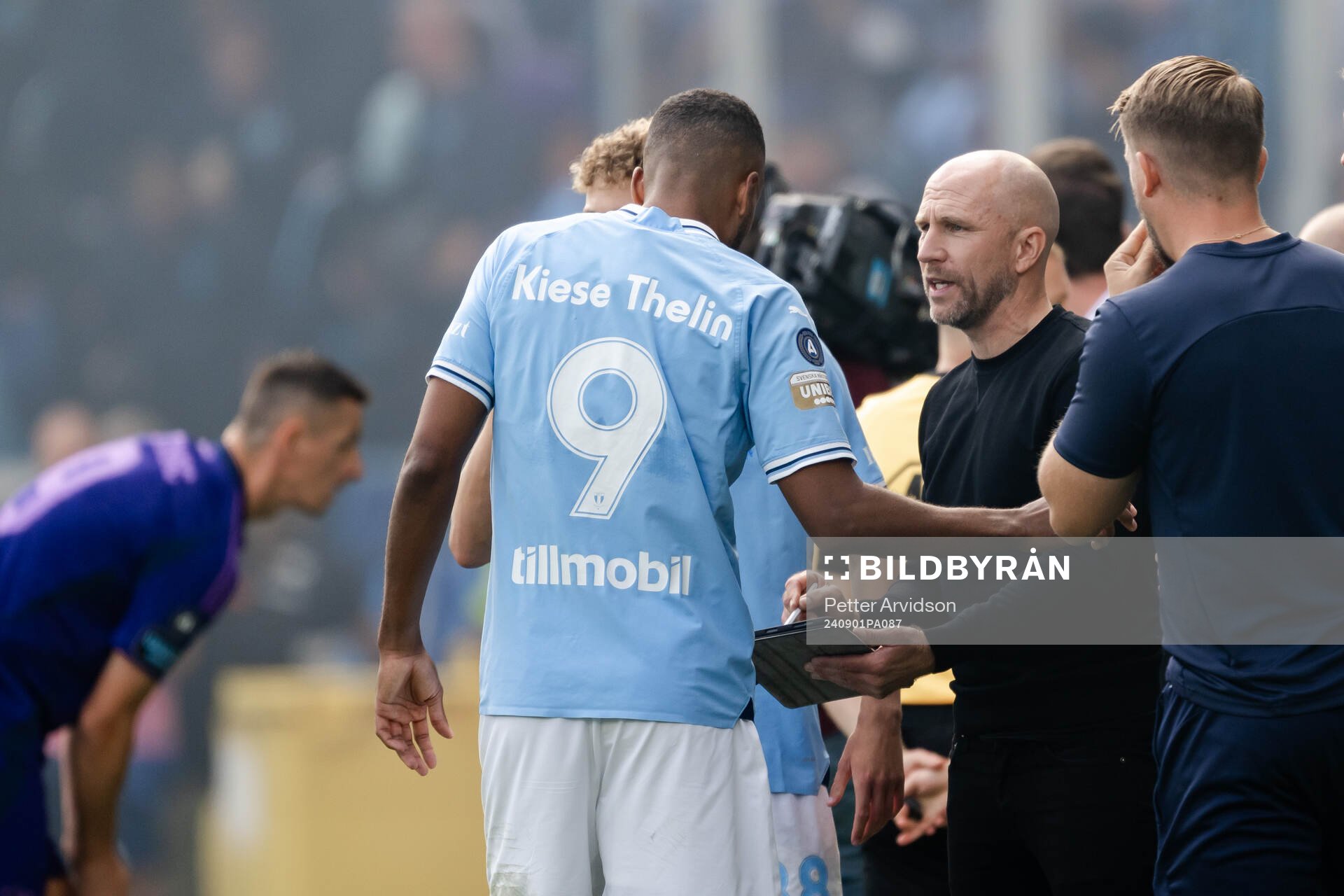Malmö FFs Isaac Kiese Thelin och tränare Henrik Rydström