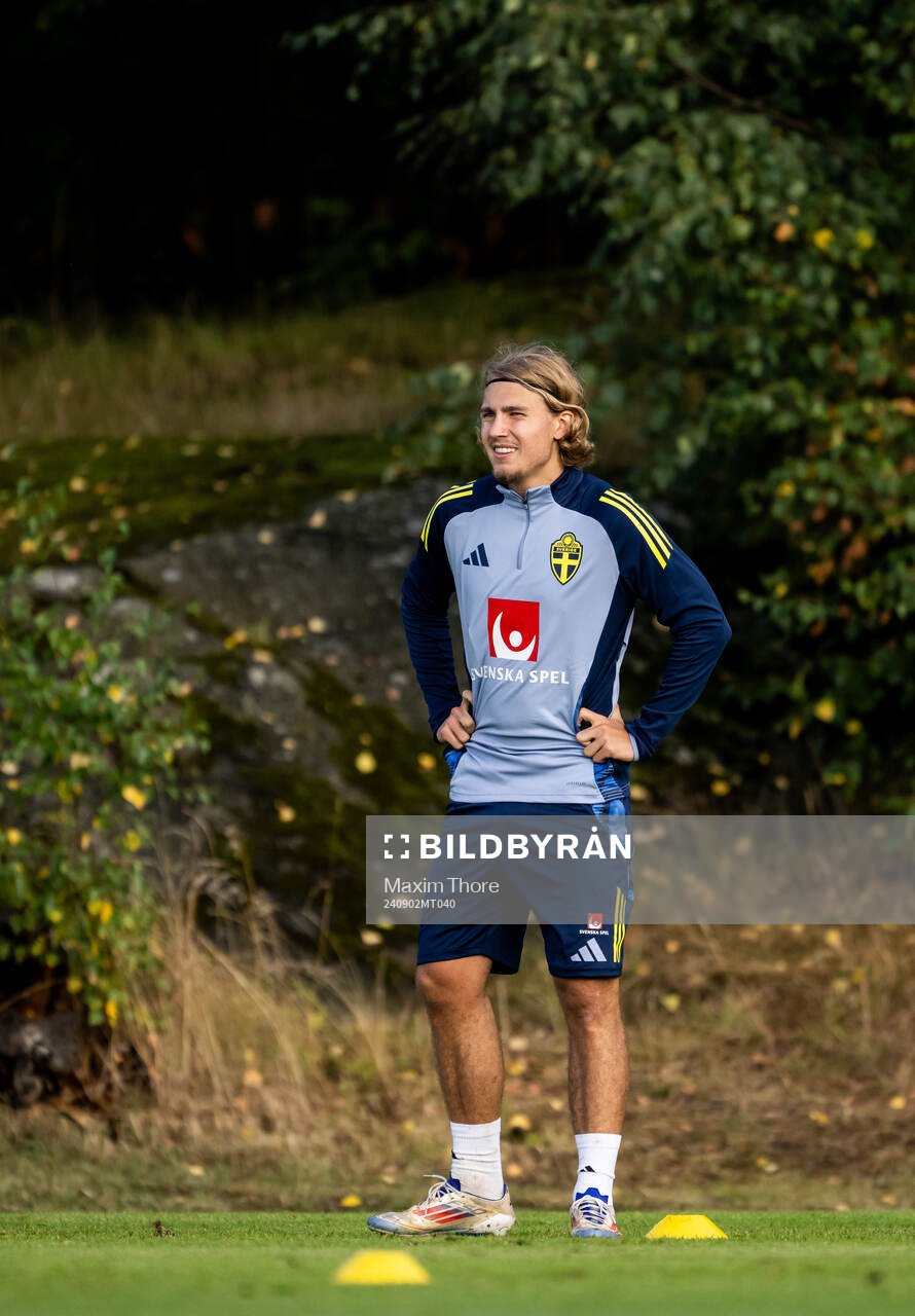 Sebastian Nanasi of the Swedish national football team at a