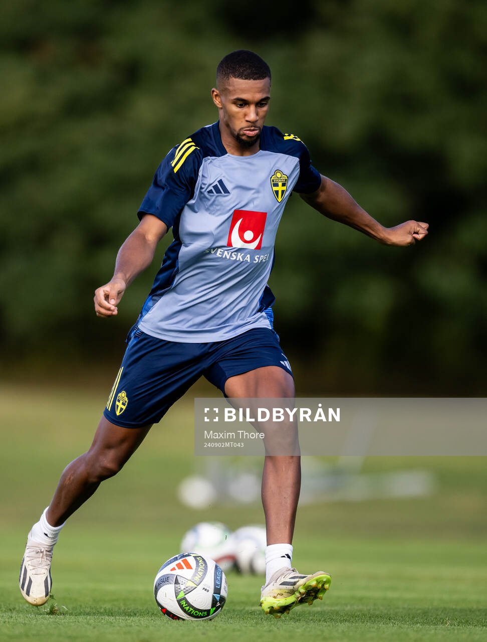 Isak Hien of the Swedish national football team at a