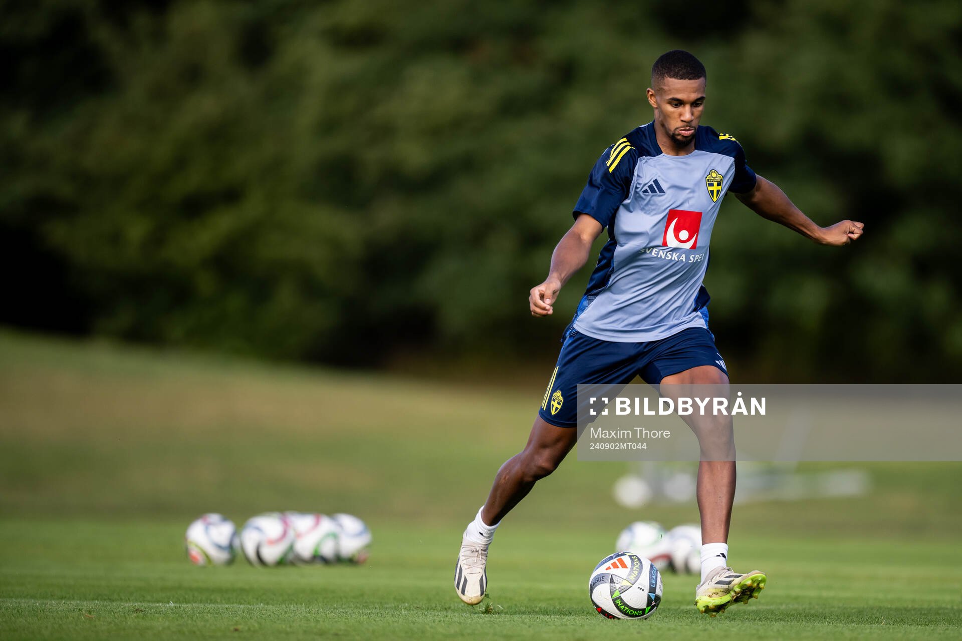 Isak Hien of the Swedish national football team at a