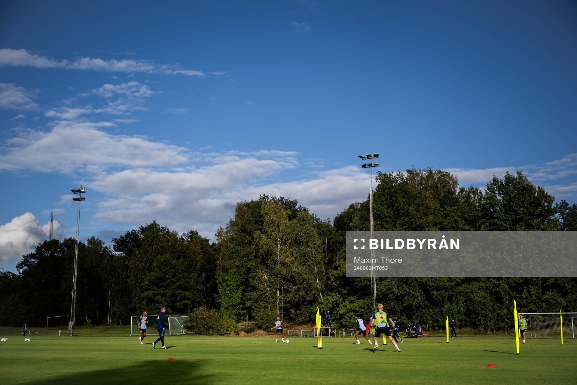 General view of the Swedish national football team at a