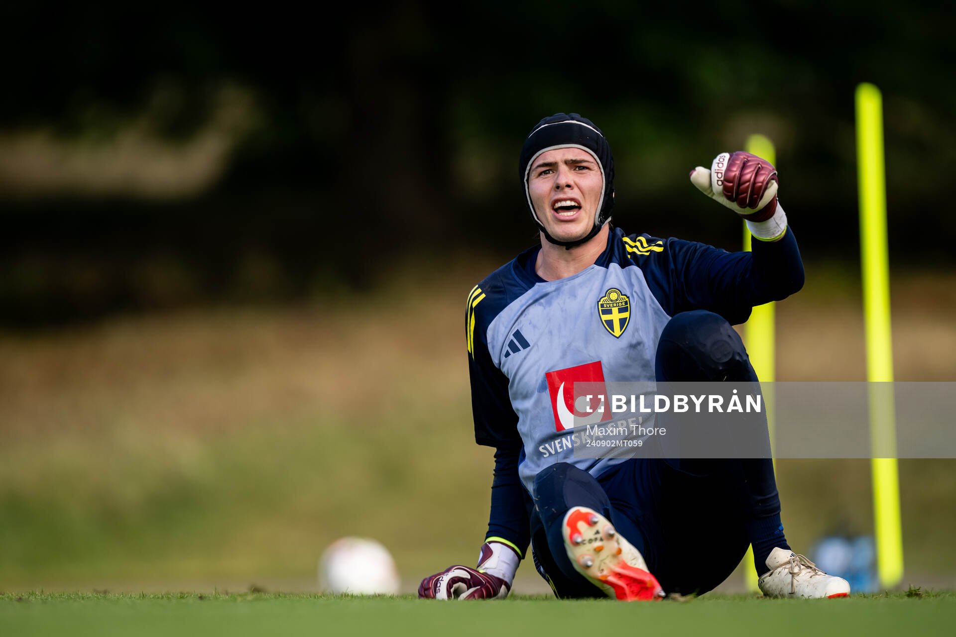 Goalkeeper Jacob Widell Zetterström of the Swedish