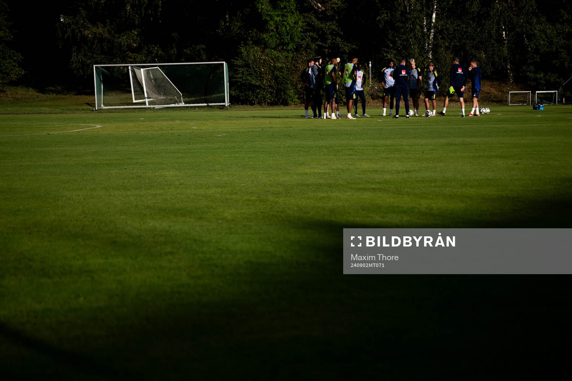 General view of the Swedish national football team at a