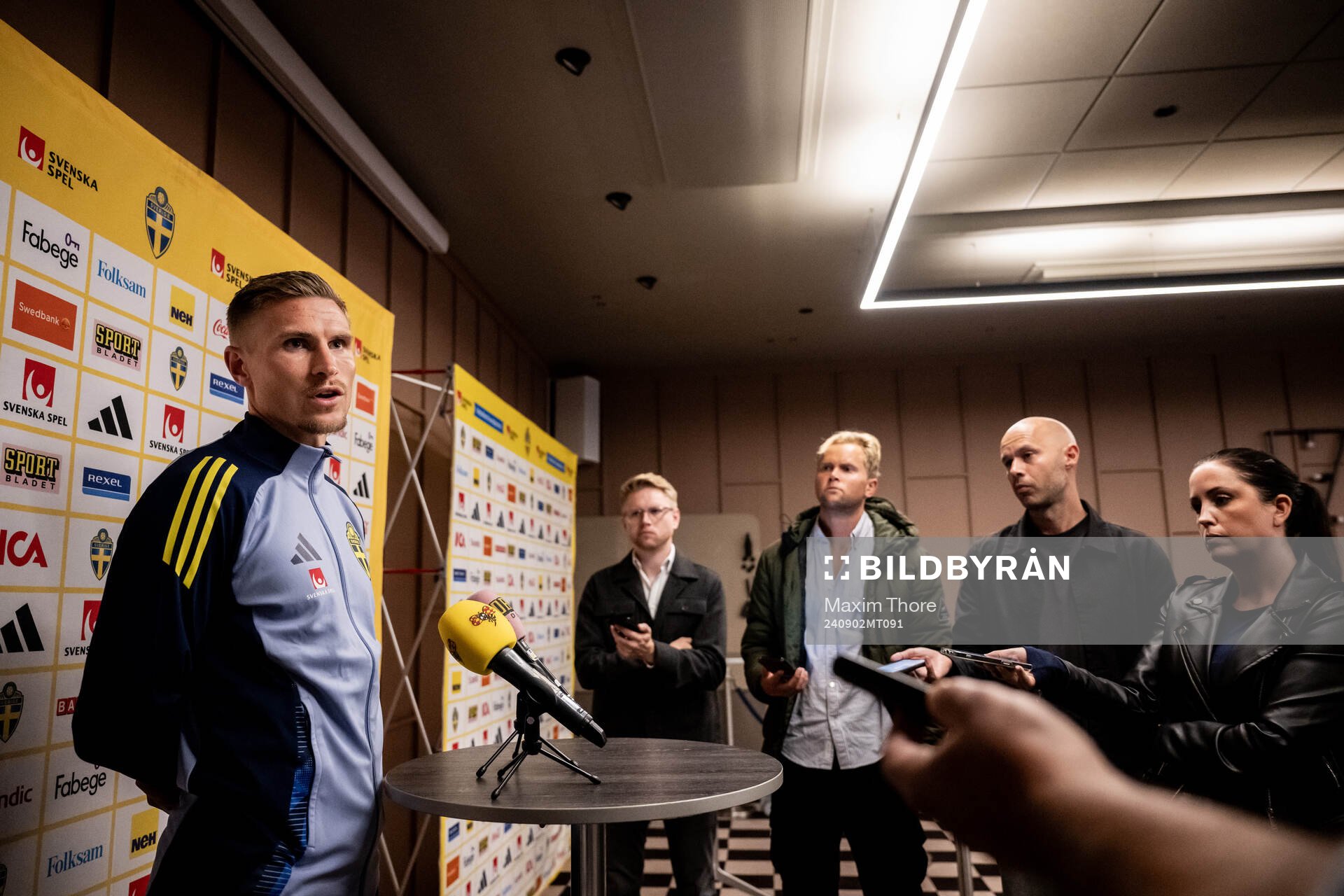 Carl Starfelt of the Swedish national football team in a