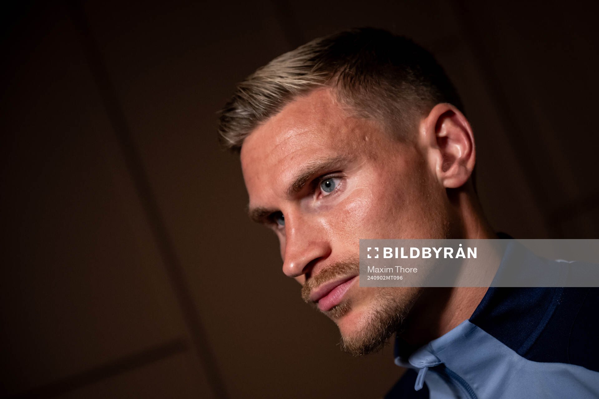 Carl Starfelt of the Swedish national football team in a