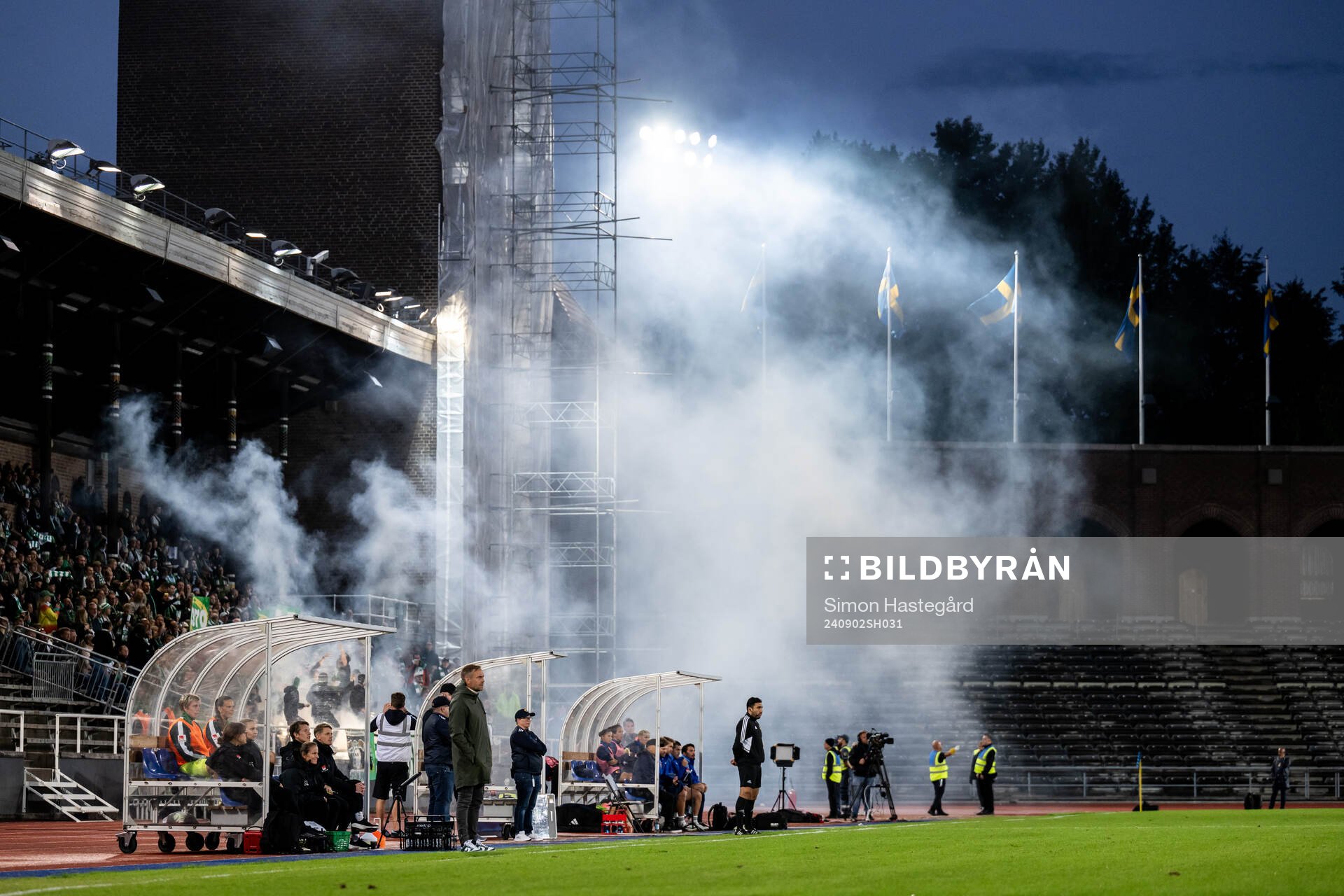 Rök från pyroteknik