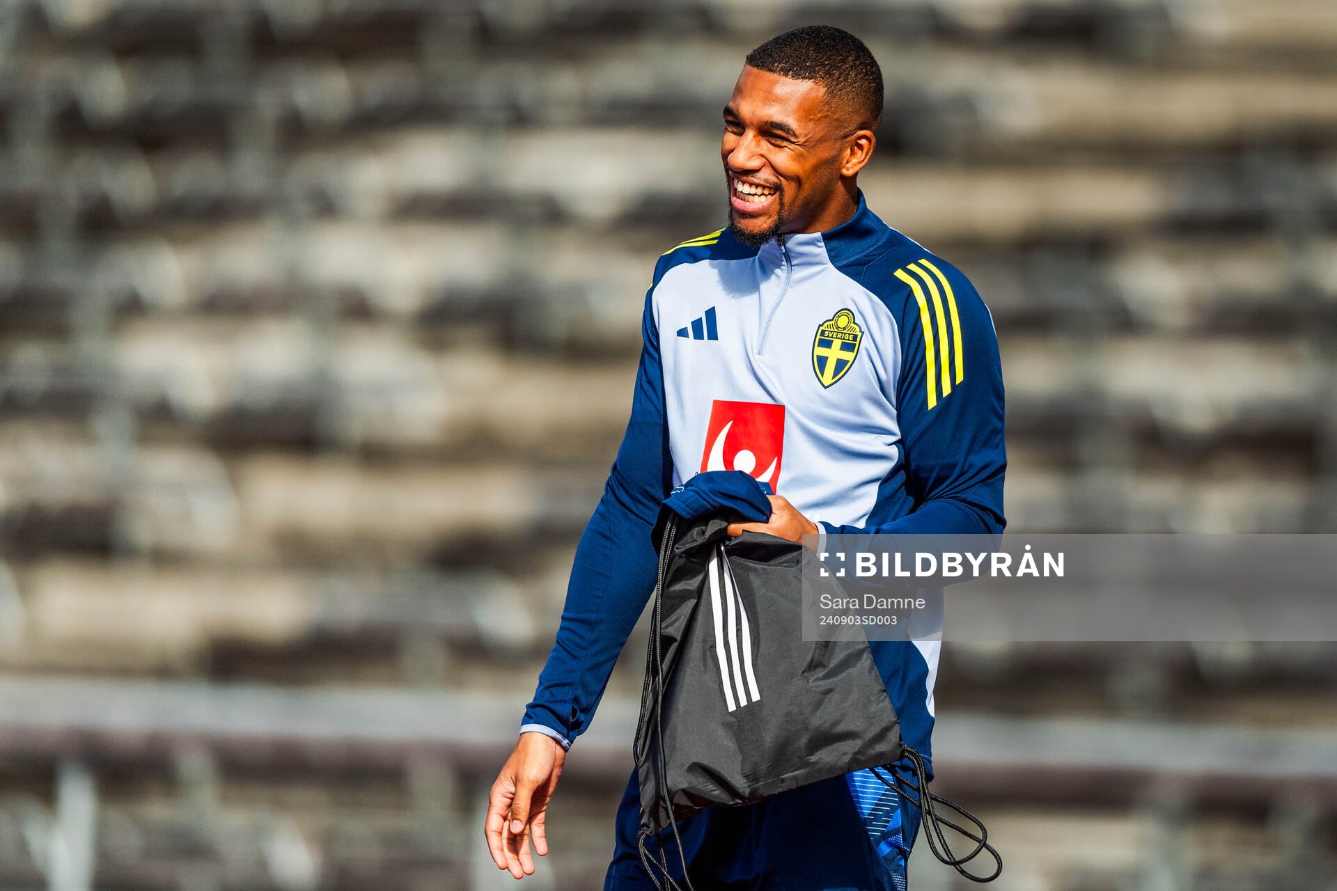 Isak Hien of the Swedish men's football national team at a