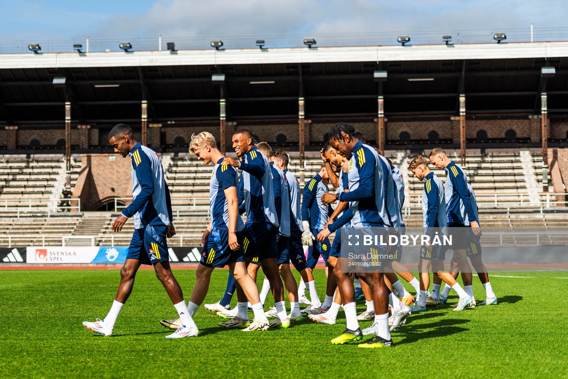 Alexander Isak, Lucas Bergvall and Isak Hien of the Swedish
